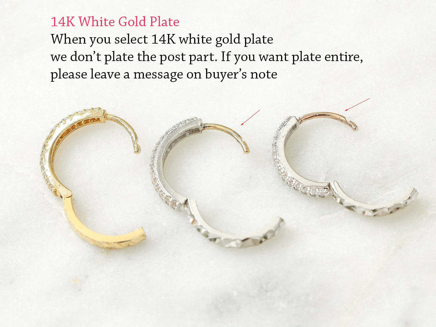 14K Gold Diamond Cartilage Hoop Earring - Image 9