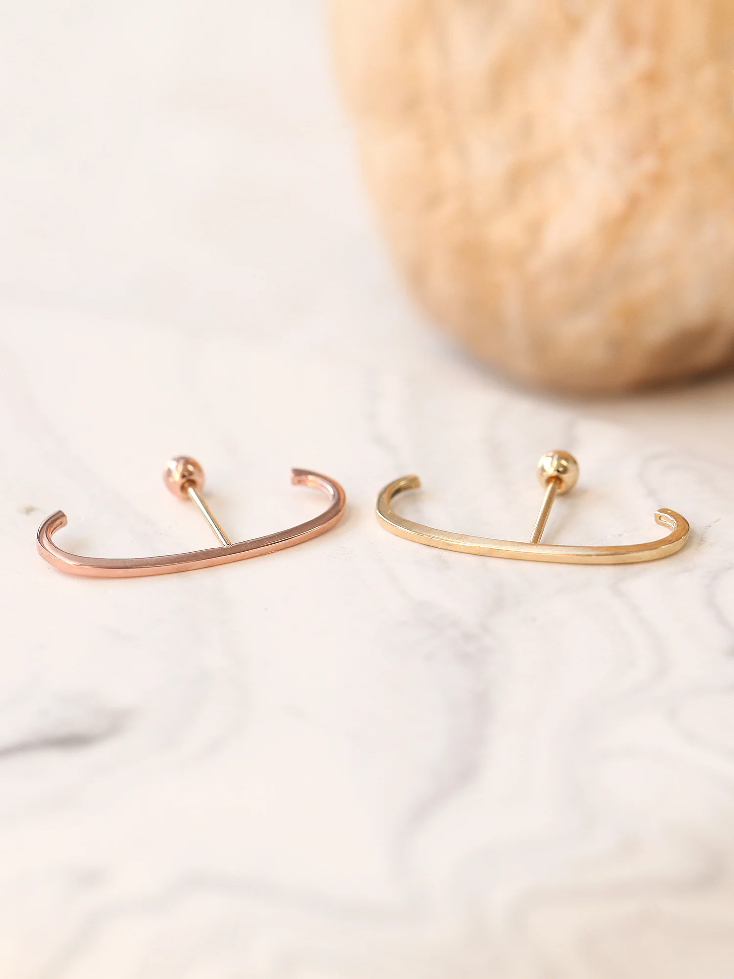 14K Gold Plain Ear Cuff Wrap Cartilage Earring 20G - Image 4