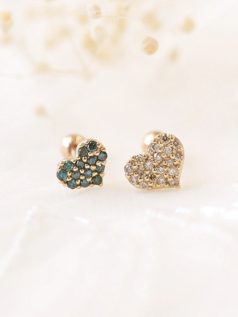 14K Gold Heart Cartilage Earring 18G16G - Image 5