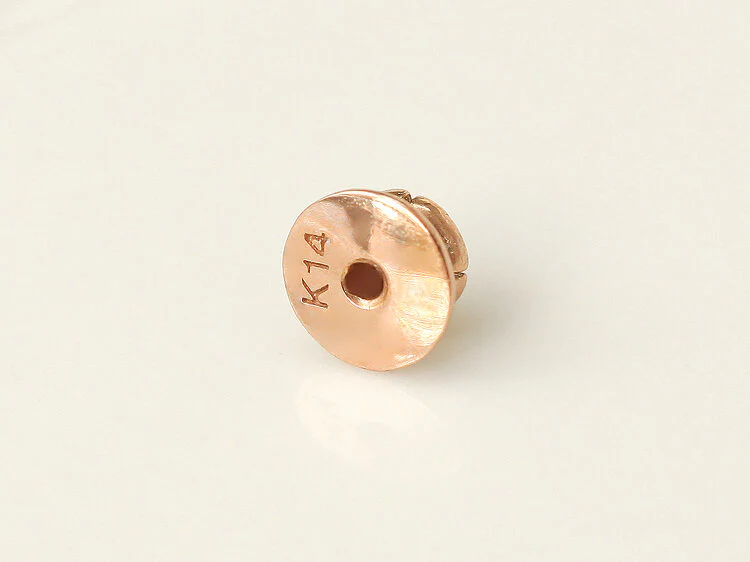 14K Gold Horse Hoof Cognac Diamond Earring - Image 9