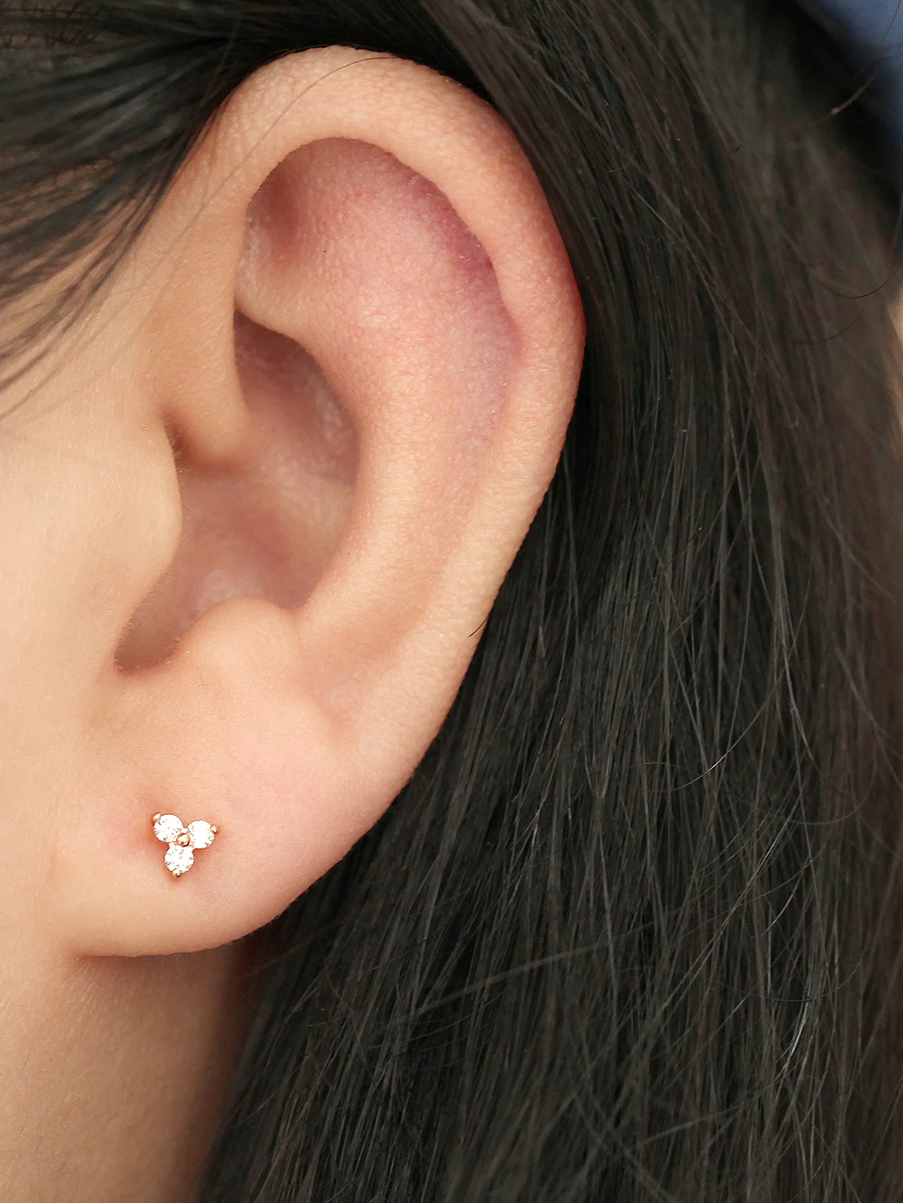 14K Gold Internally Threaded Triangle Cubic Labret Piercing 18G16G - Image 5