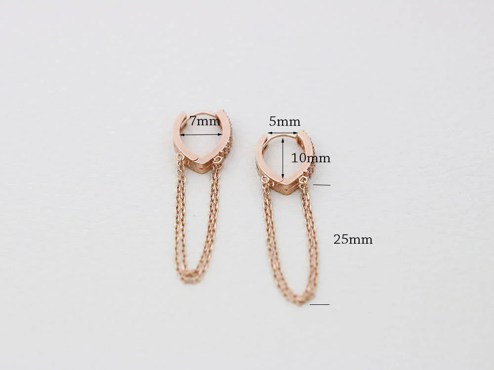 14K Gold layered chain Hoop Earring - Image 10