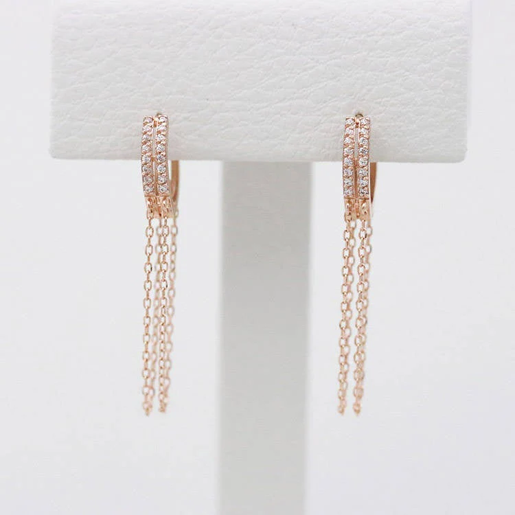 14K Gold layered chain Hoop Earring - Image 7