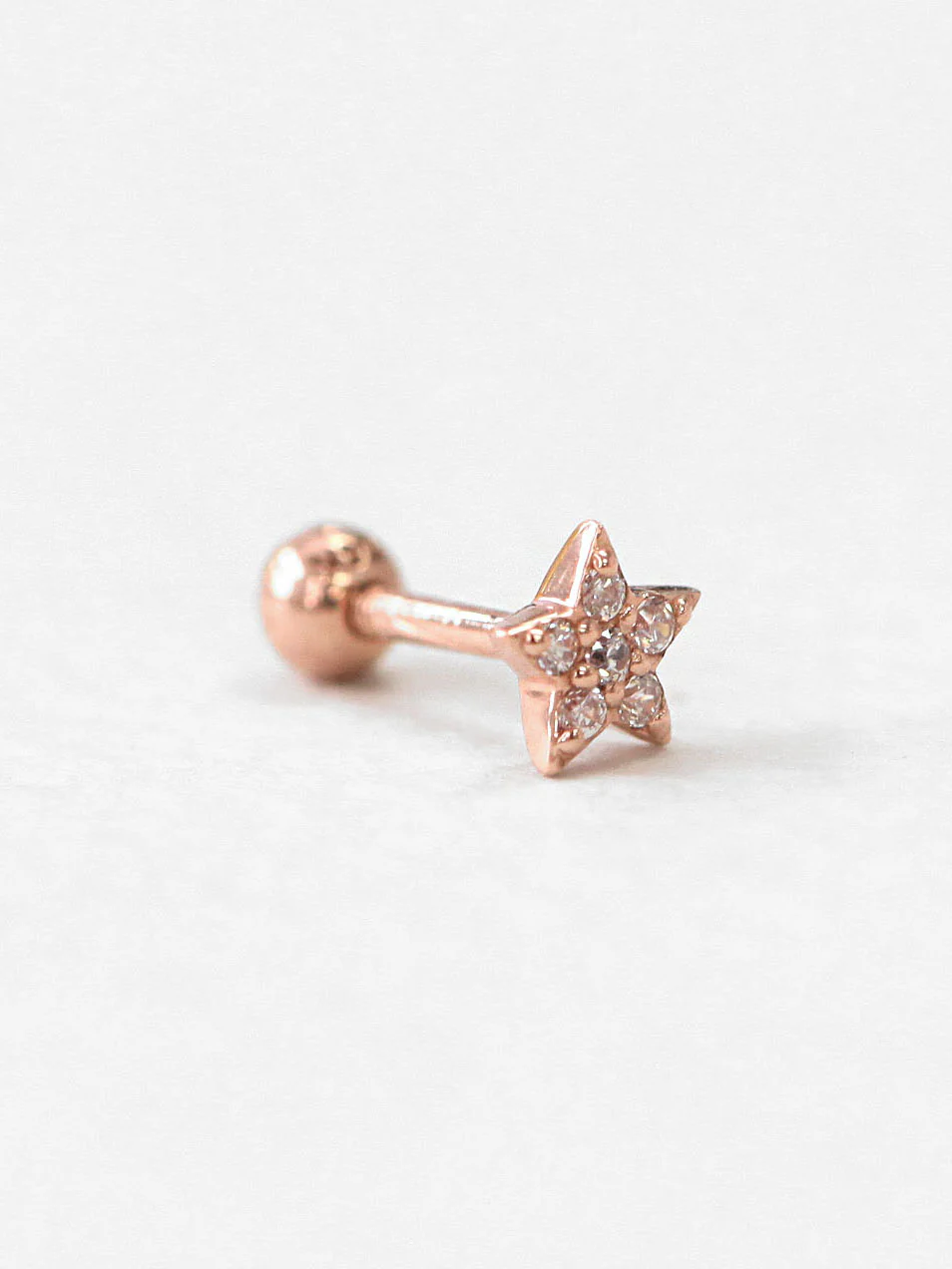 14K Gold Mini Star Cartilage Earring 18G16G - Image 3
