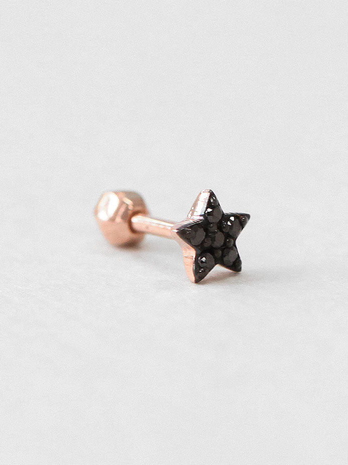 14K Gold Mini Star Cartilage Earring 18G16G - Image 4