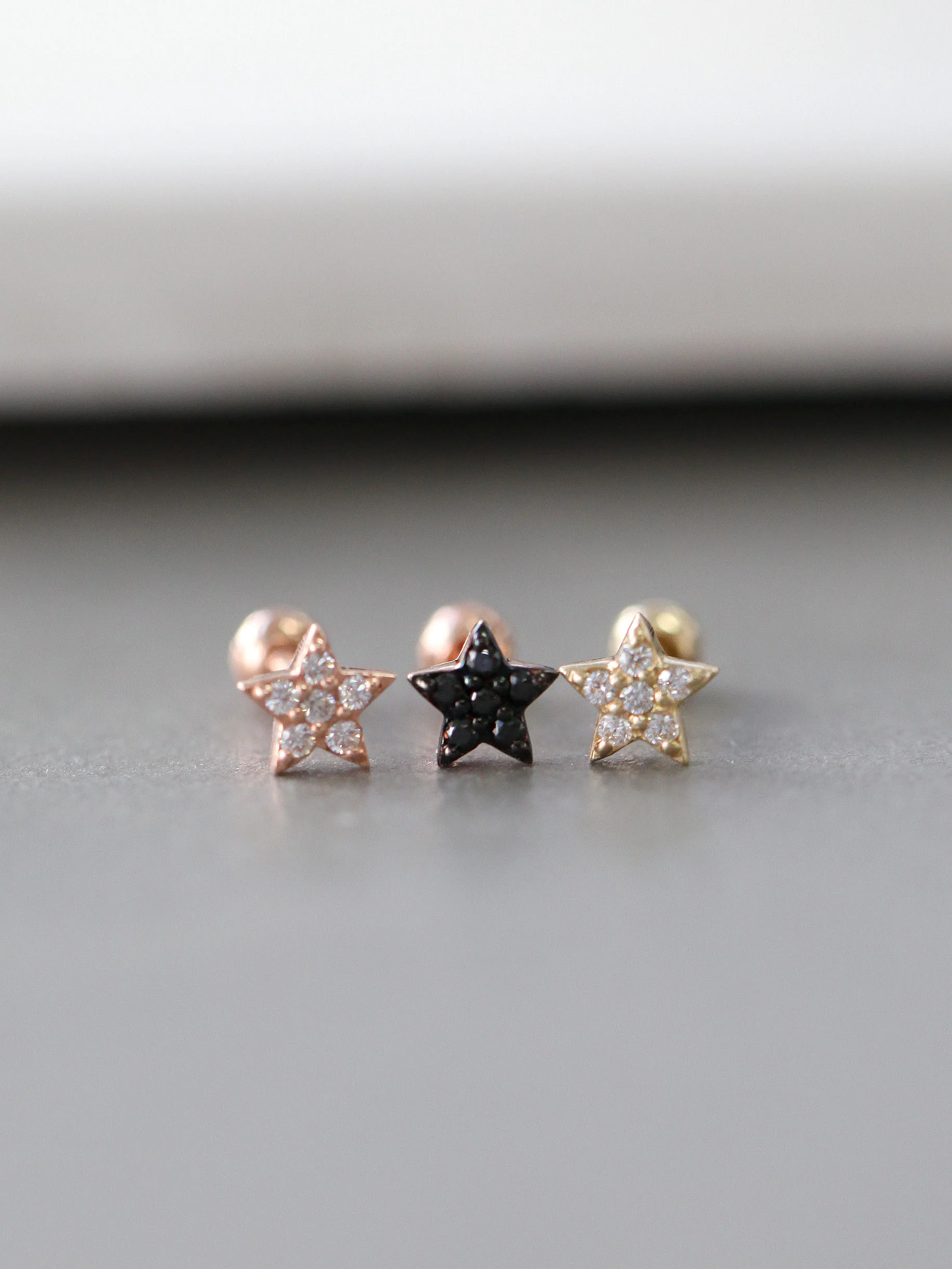 14K Gold Mini Star Cartilage Earring 18G16G - Image 5