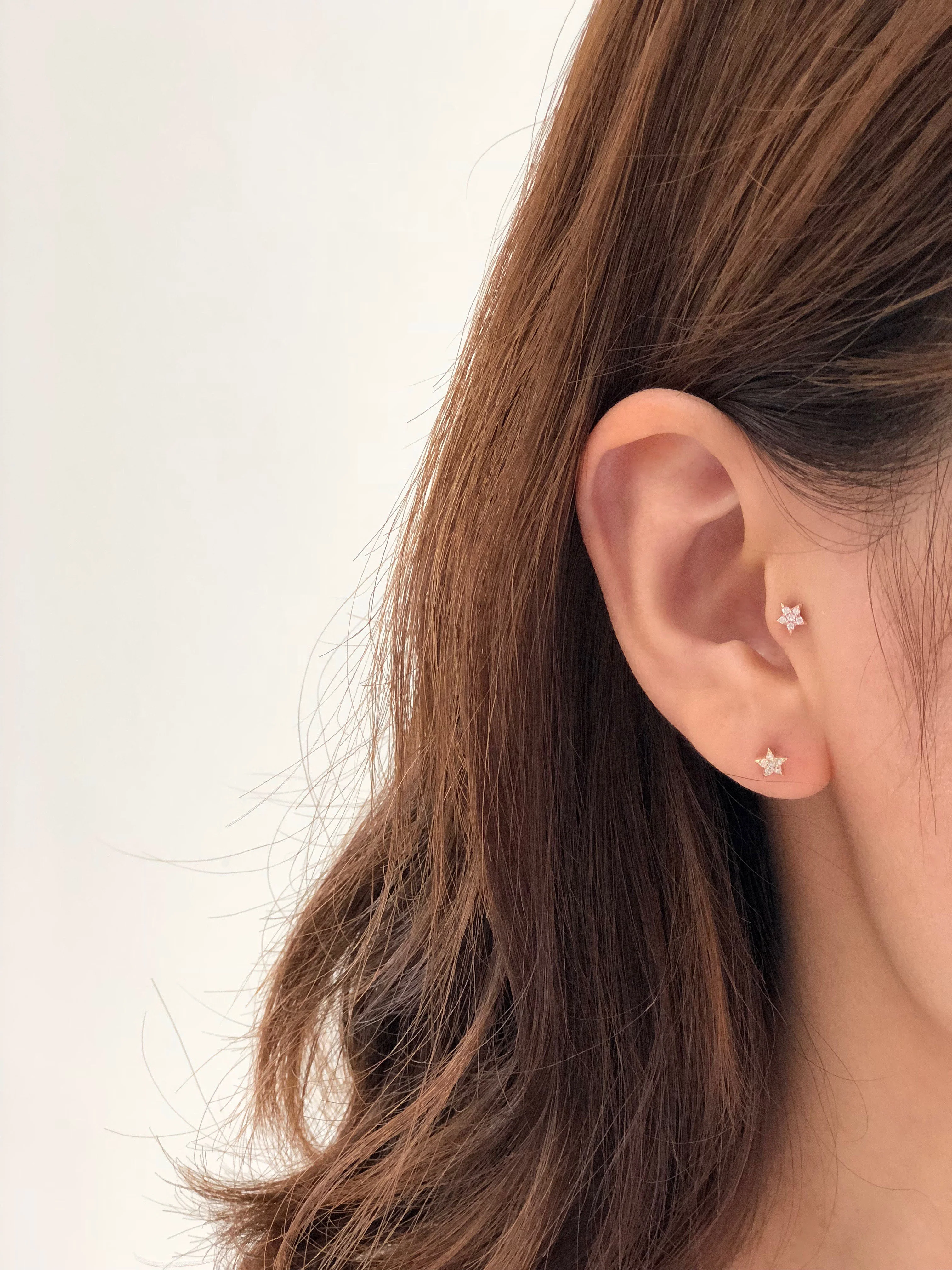 14K Gold Mini Star Cartilage Earring 18G16G - Image 9