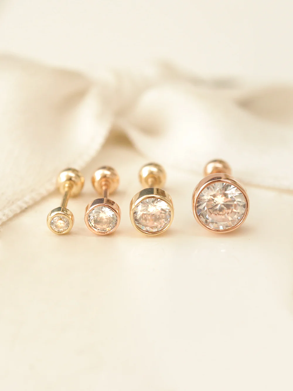 14K Gold Minimal Cubic Cartilage Earring 20g18g - Image 13