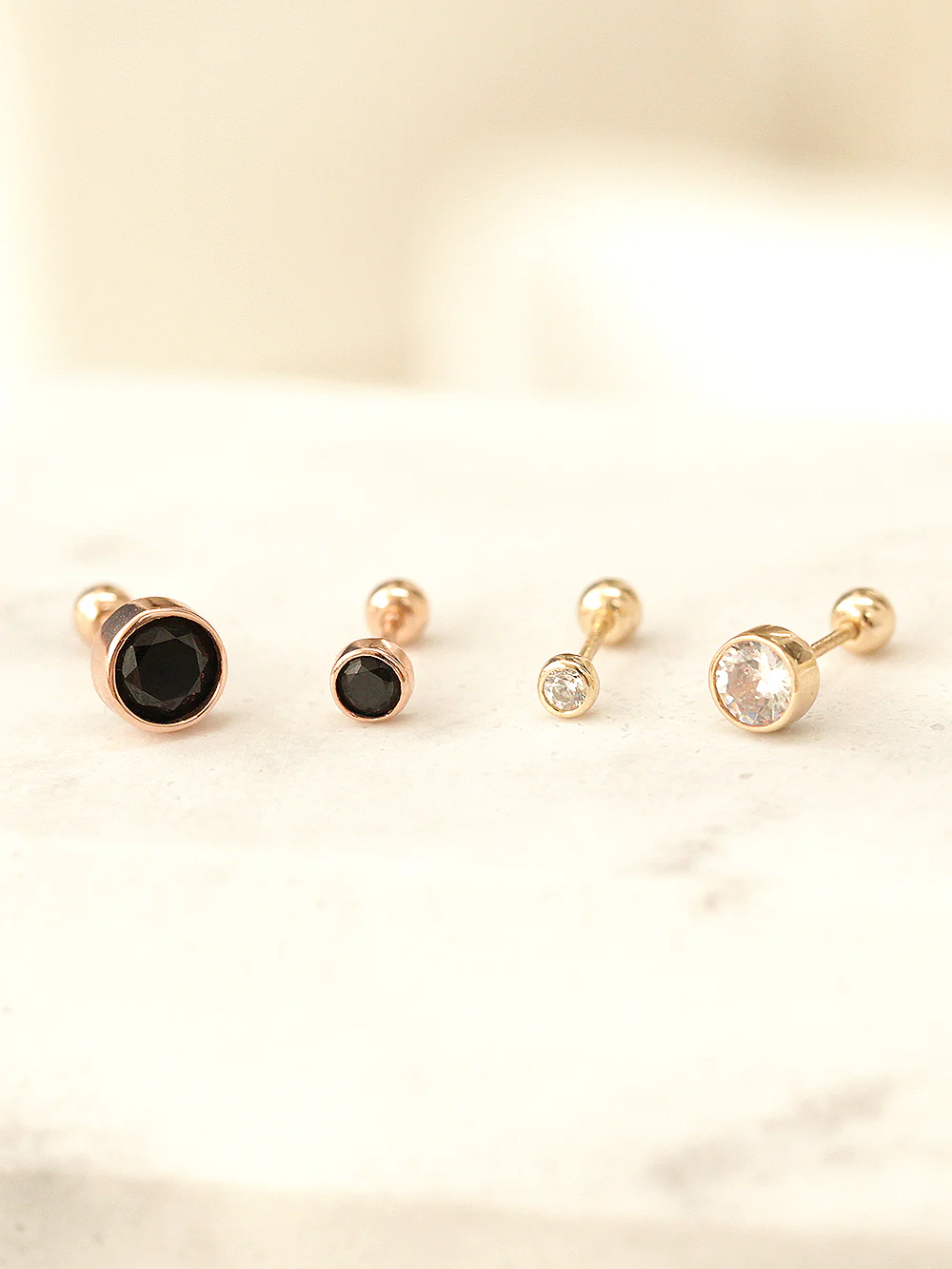 14K Gold Minimal Cubic Cartilage Earring 20g18g - Image 15