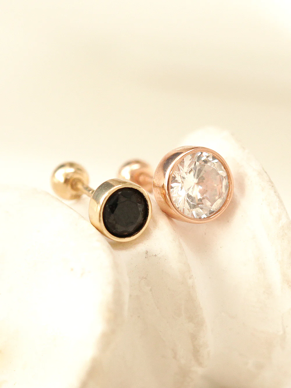 14K Gold Minimal Cubic Cartilage Earring 20g18g - Image 3