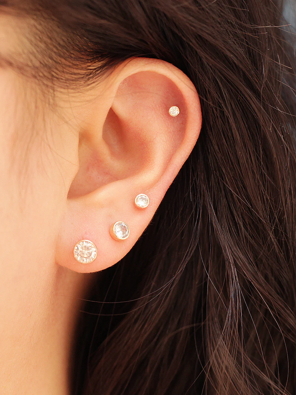 14K Gold Minimal Cubic Cartilage Earring 20g18g - Image 7