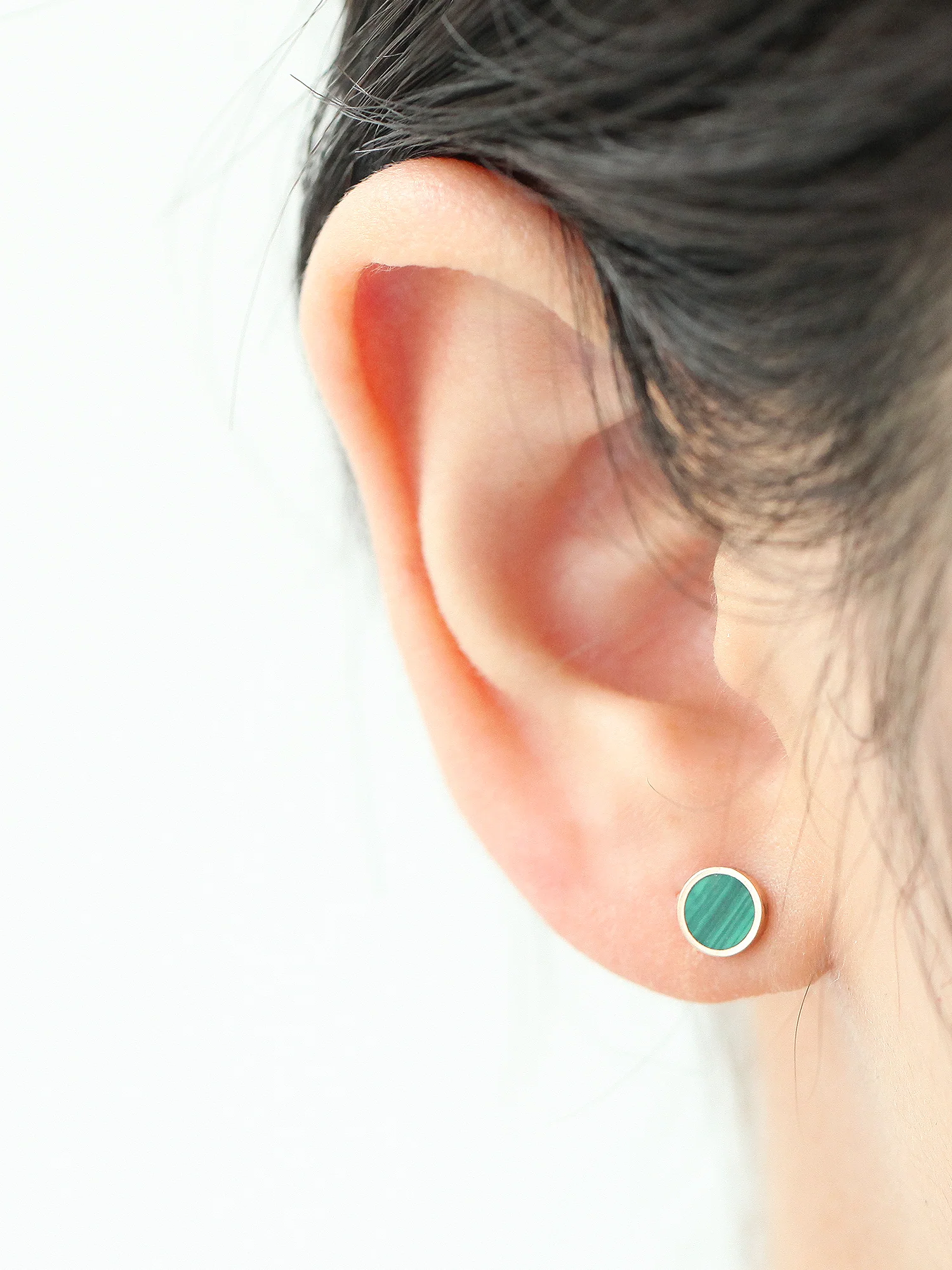 14K Gold Onyx Cartilage Earring S,M,L 18G16G - Image 5