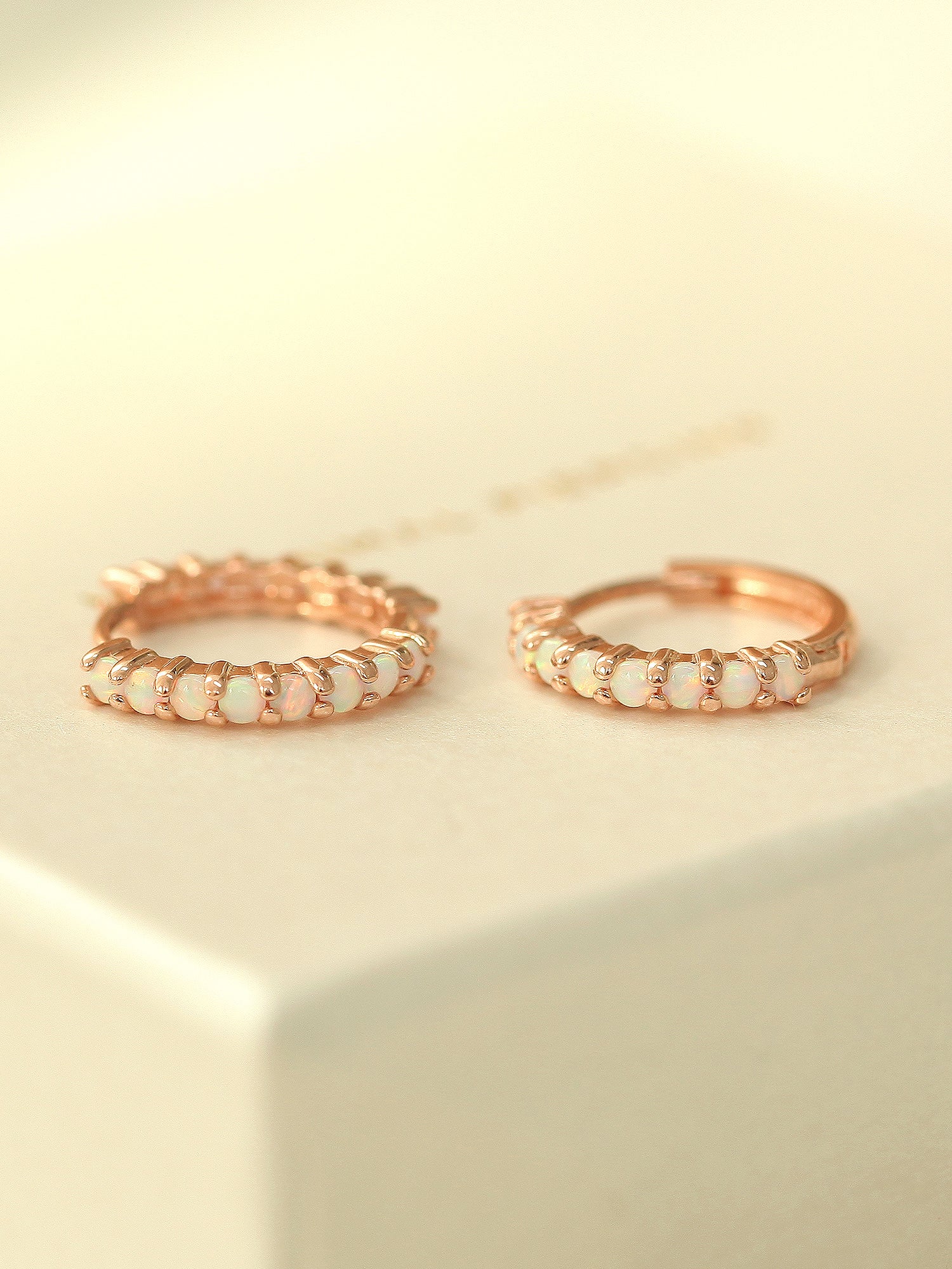 14K Gold Opal Cartilage Hoop Earring - Image 10