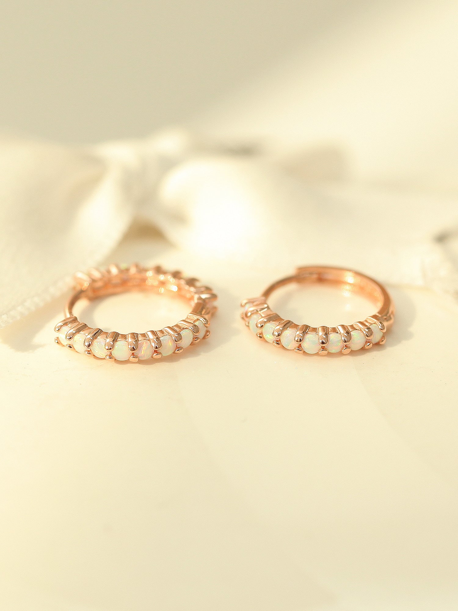 14K Gold Opal Cartilage Hoop Earring - Image 12