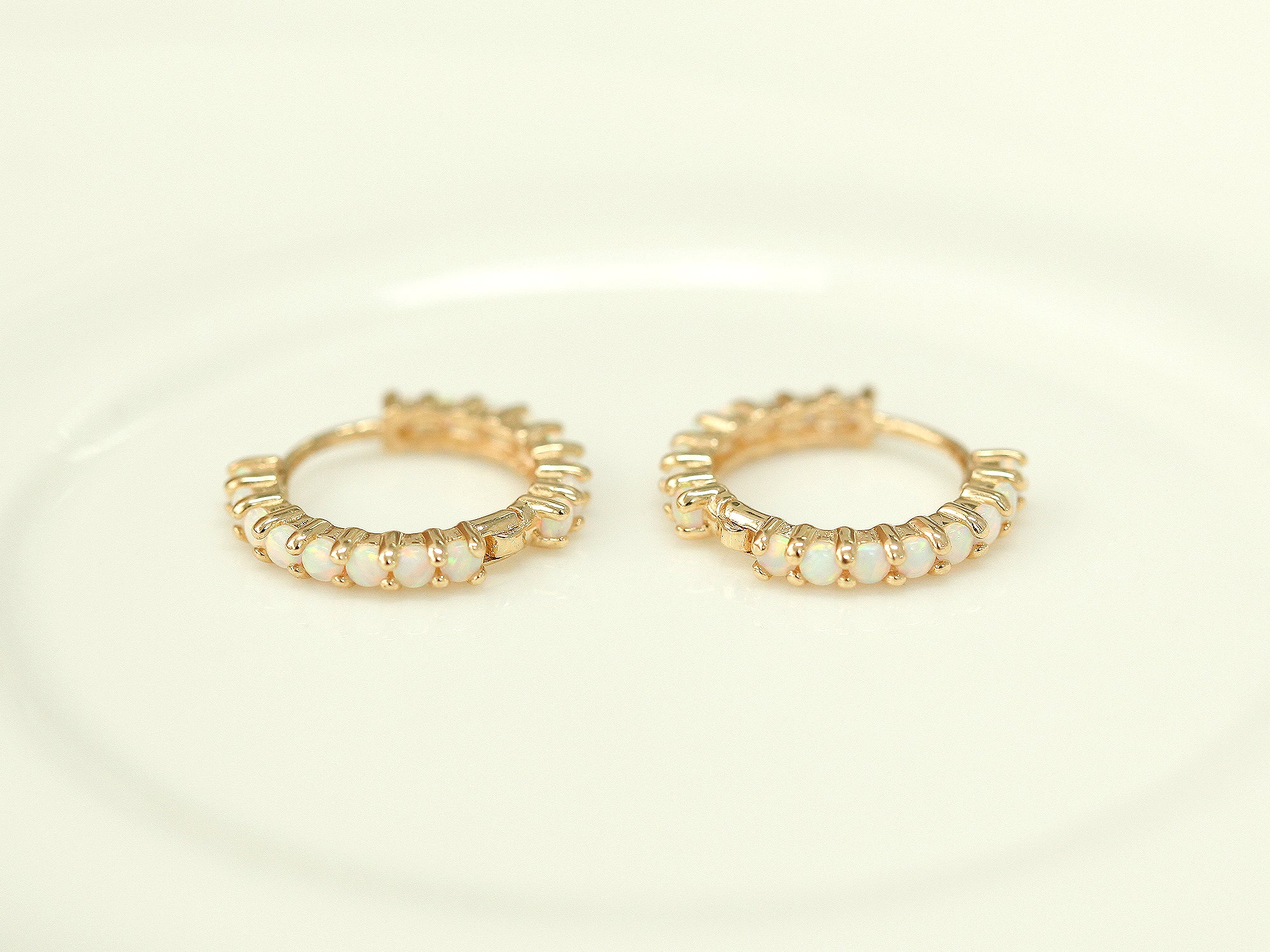 14K Gold Opal Cartilage Hoop Earring - Image 13