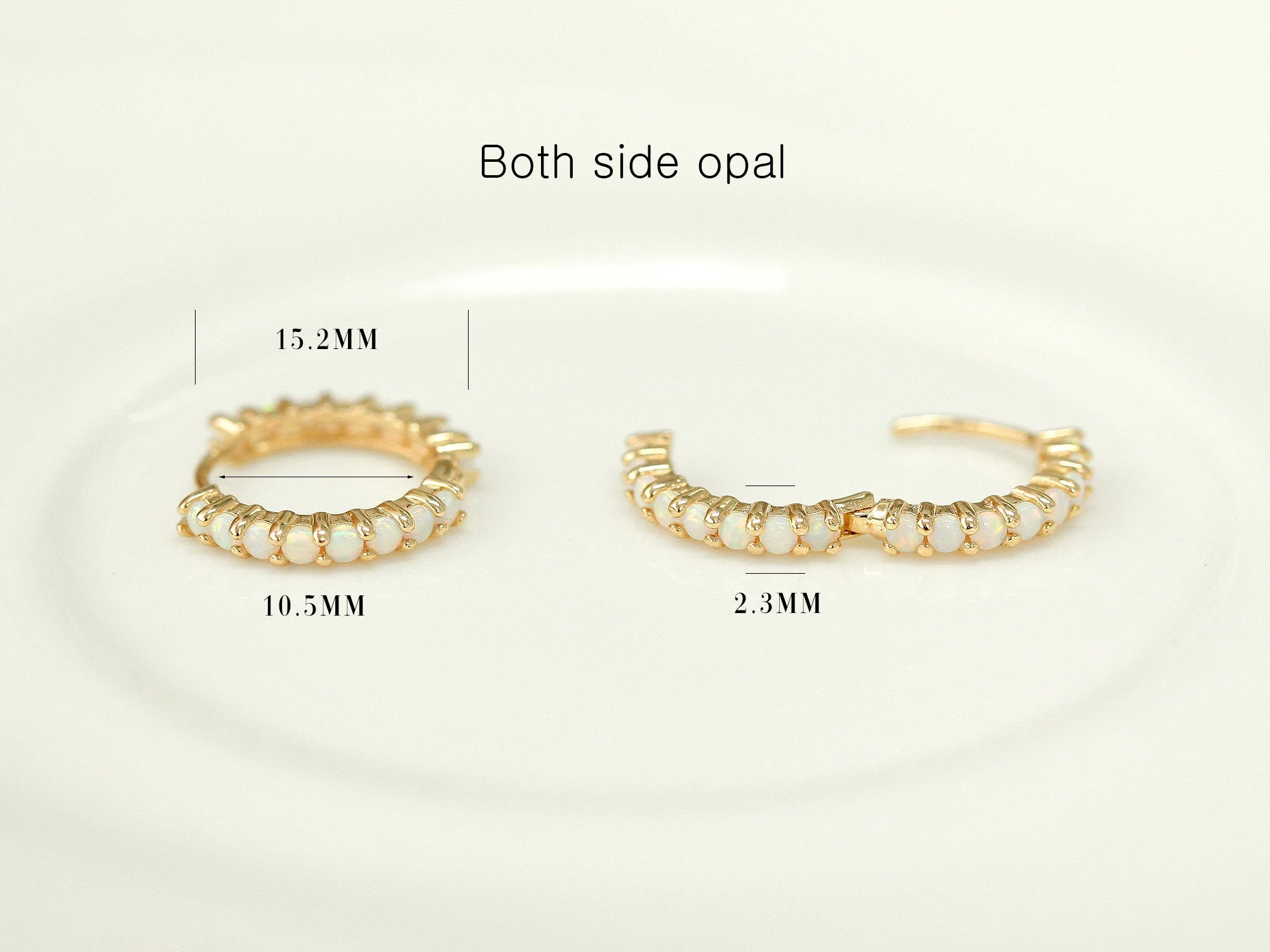 14K Gold Opal Cartilage Hoop Earring - Image 15