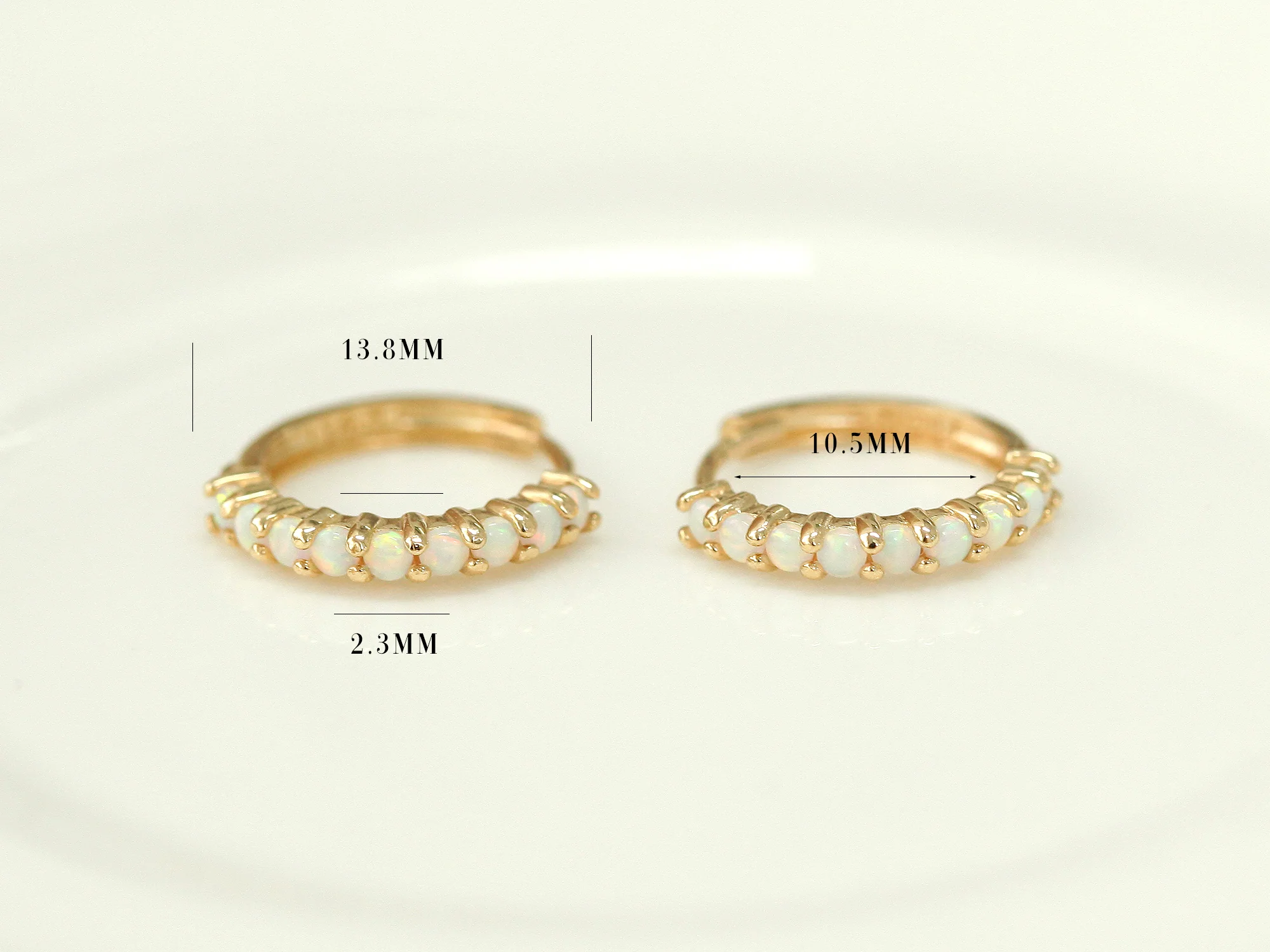 14K Gold Opal Cartilage Hoop Earring - Image 16