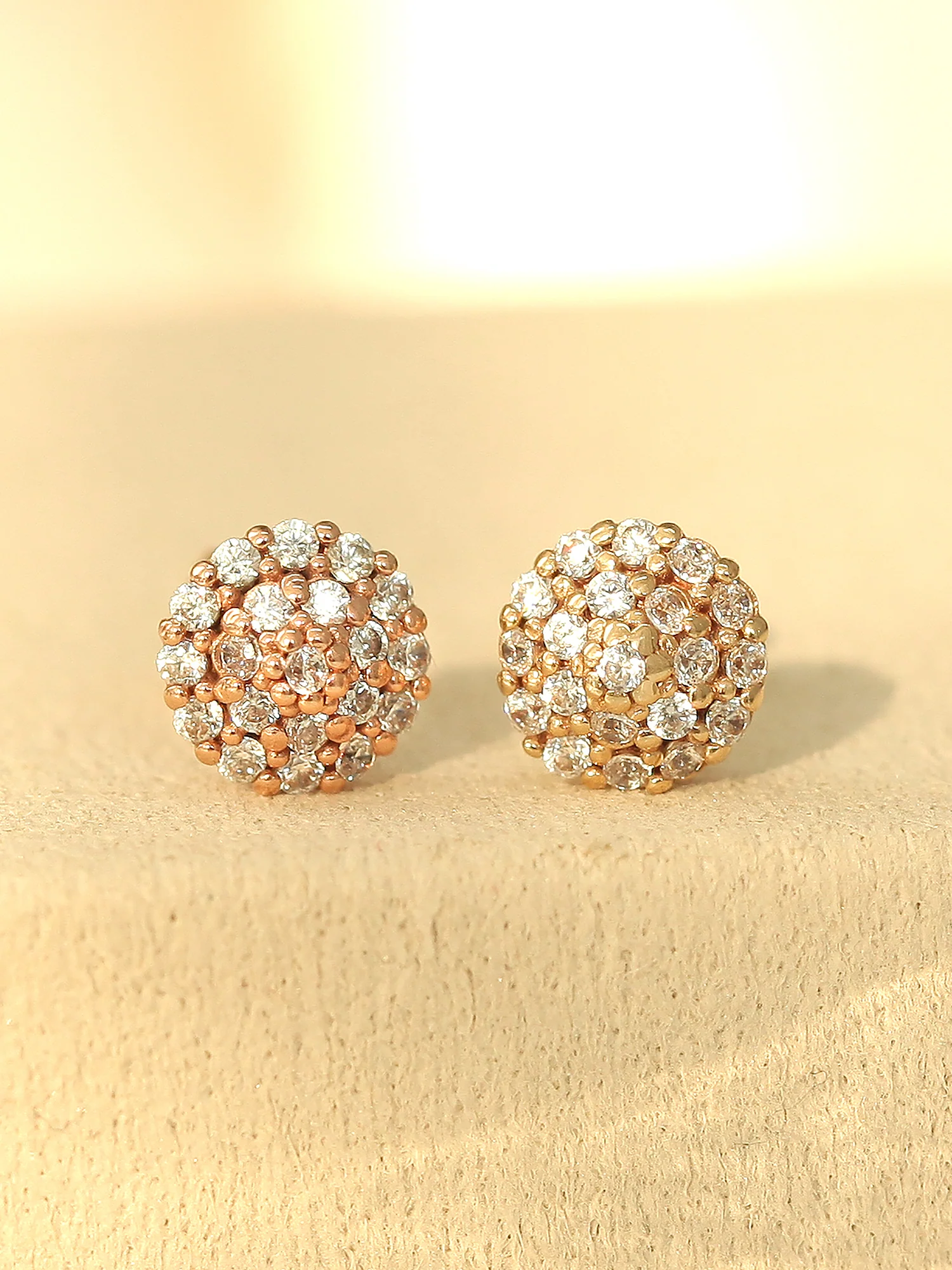 14K Gold Pave Cone CZ Cartilage Earring 18g16g - Image 3