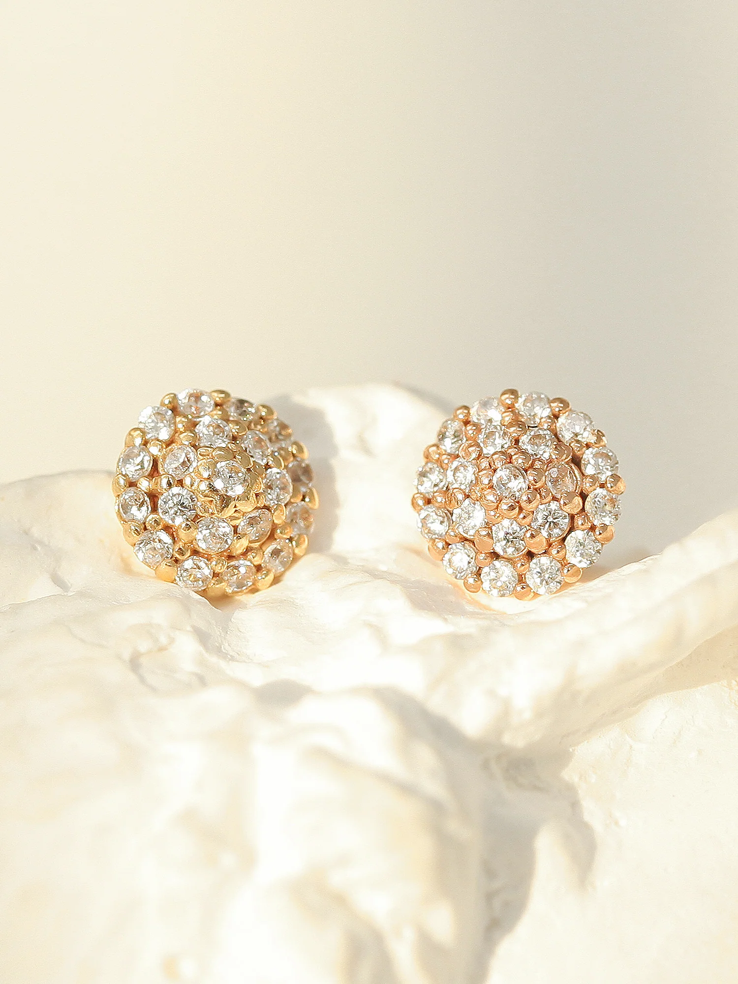14K Gold Pave Cone CZ Cartilage Earring 18g16g - Image 4
