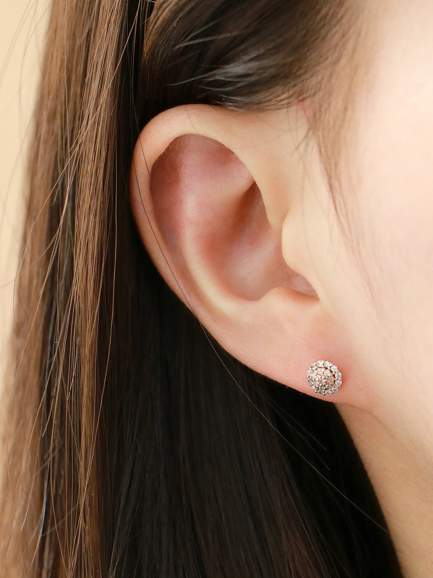 14K Gold Pave Cone CZ Cartilage Earring 18g16g - Image 6