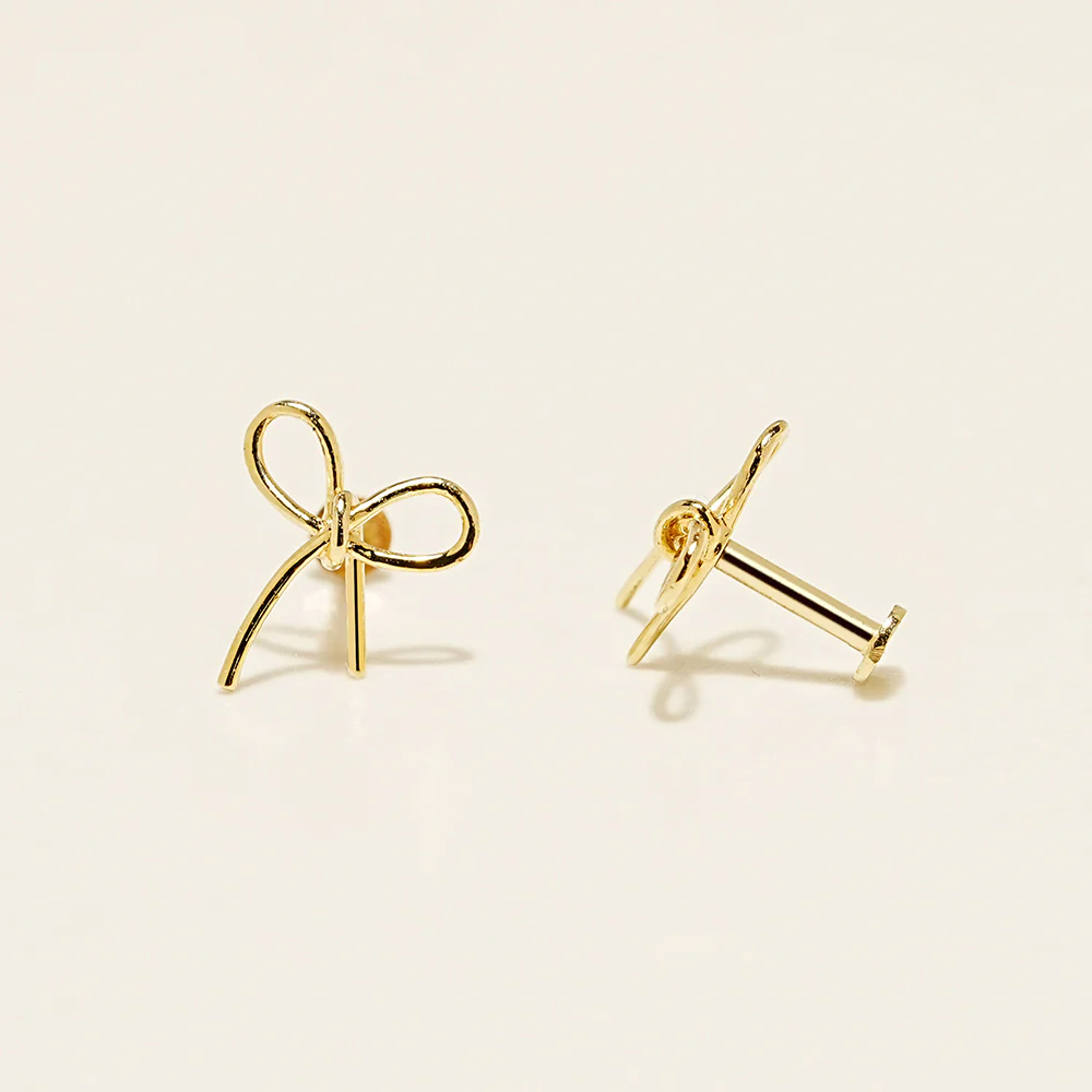 14K Gold Ribbon Internally Threaded Labret Piercing 20G18G16G - Image 11