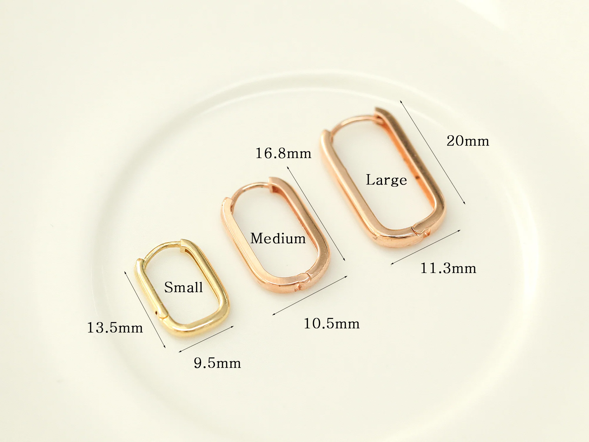 14K Gold Round Square Hoop Earring - Image 10