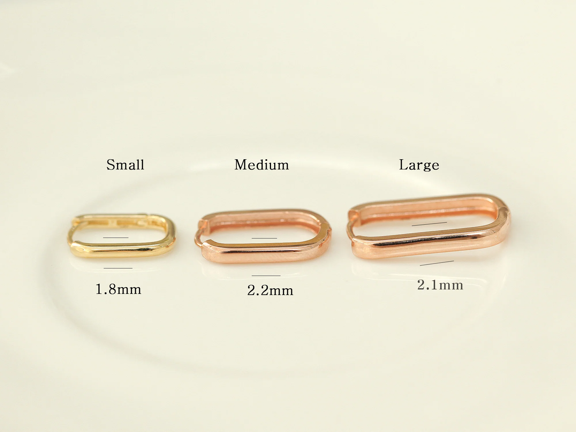 14K Gold Round Square Hoop Earring - Image 11