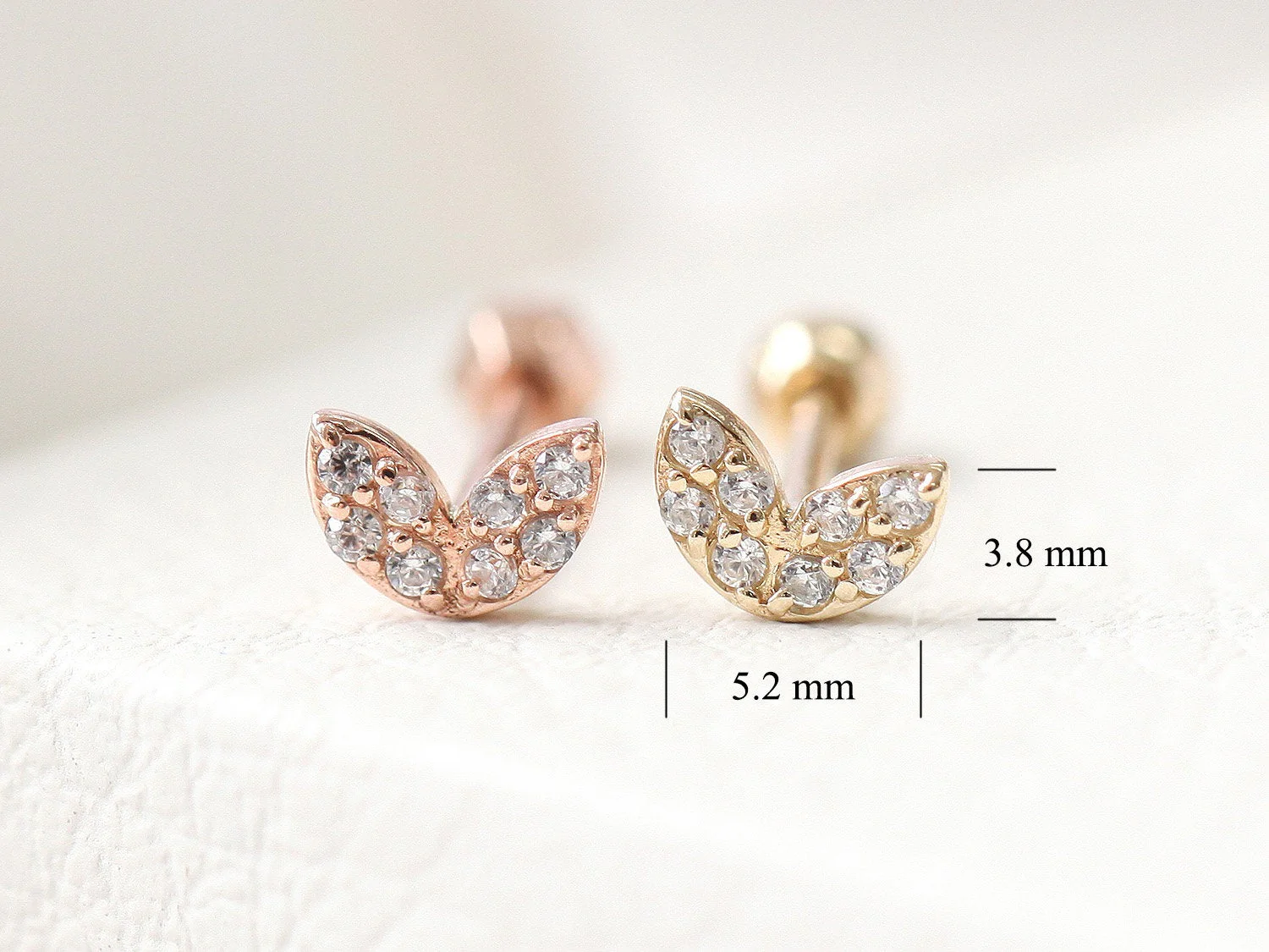 14K Gold Sprout Rook Piercing 18G16G - Image 11