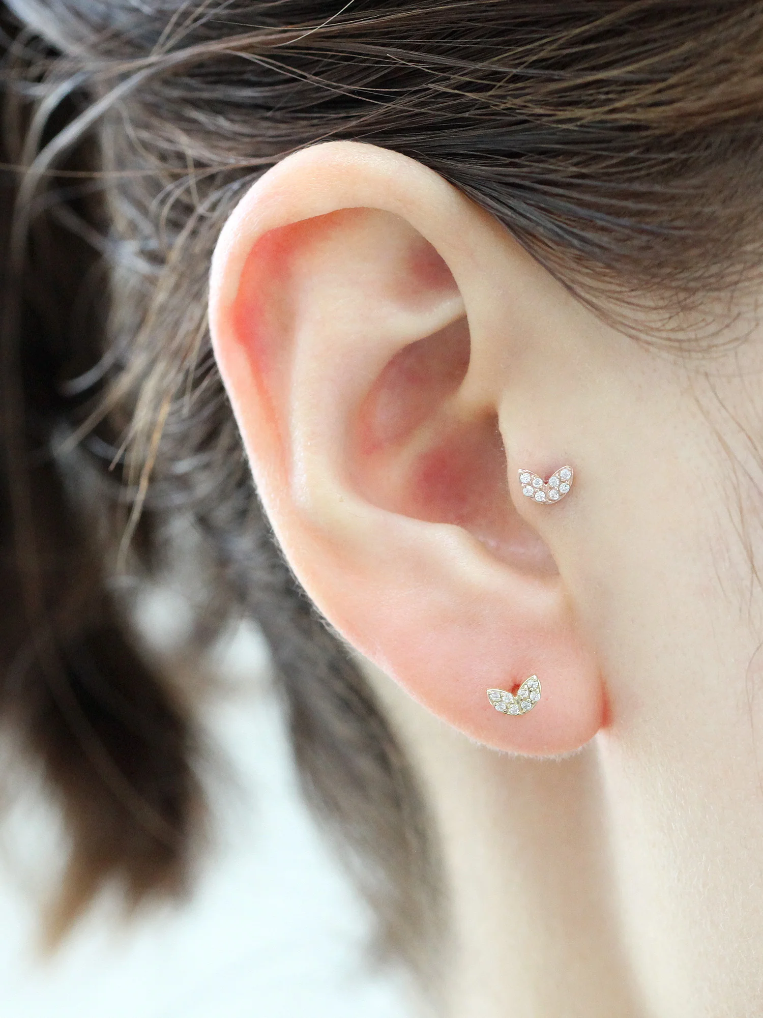 14K Gold Sprout Rook Piercing 18G16G - Image 9