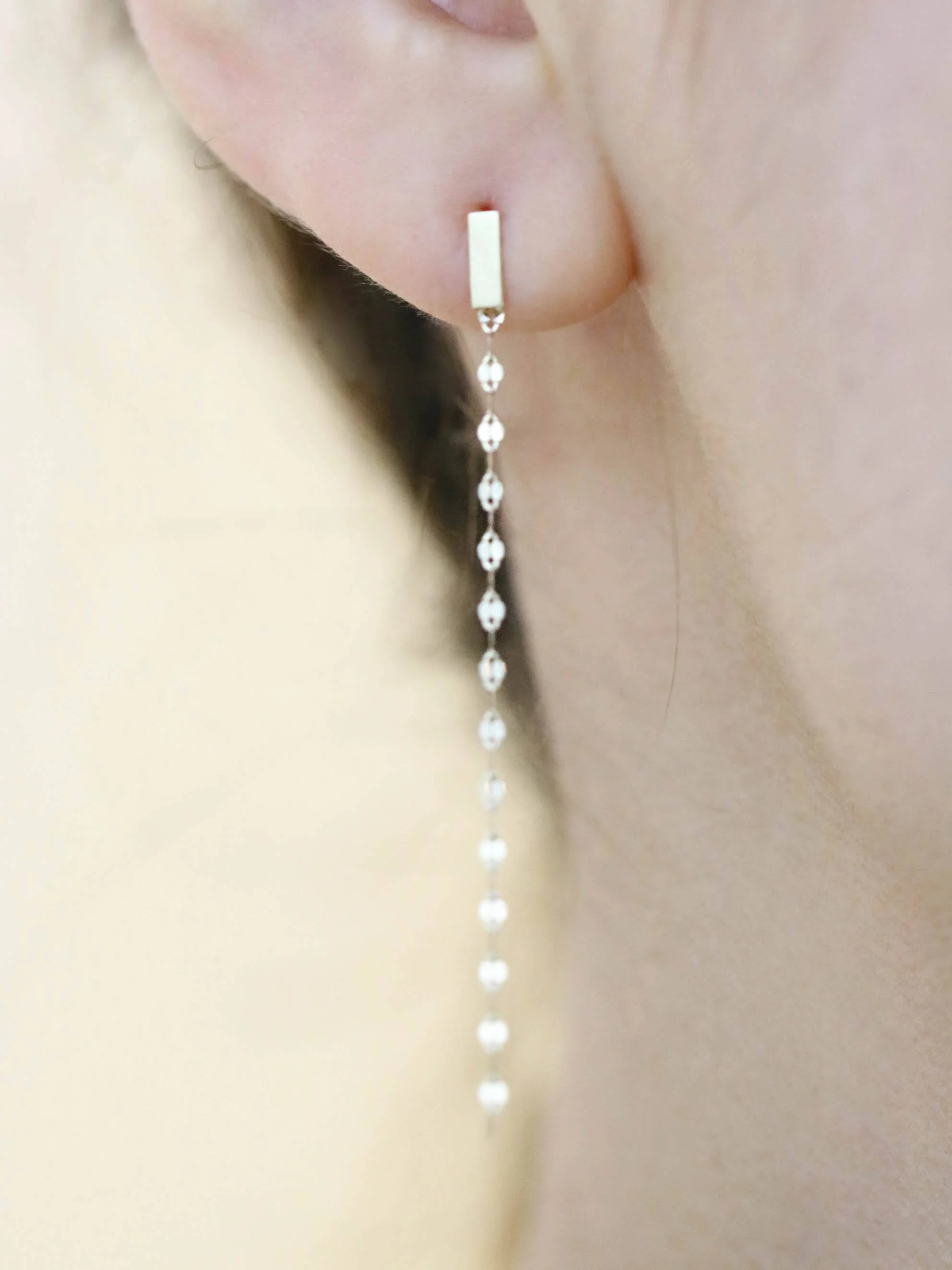 14K Gold Stick Drop Earring - Image 7