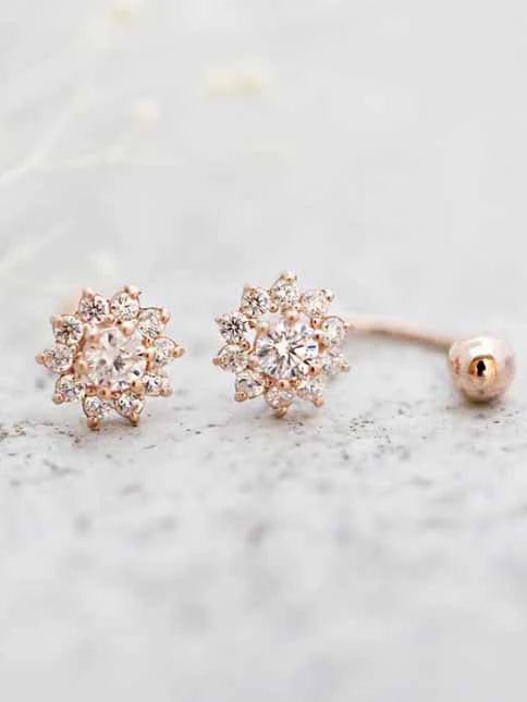 14K Gold Sun Flower Tragus Piercing 18G16G - Image 3