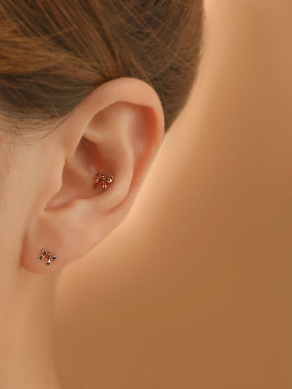 14K Gold Sweet Ribbon Cartilage Earring 20G18G16G - Image 10