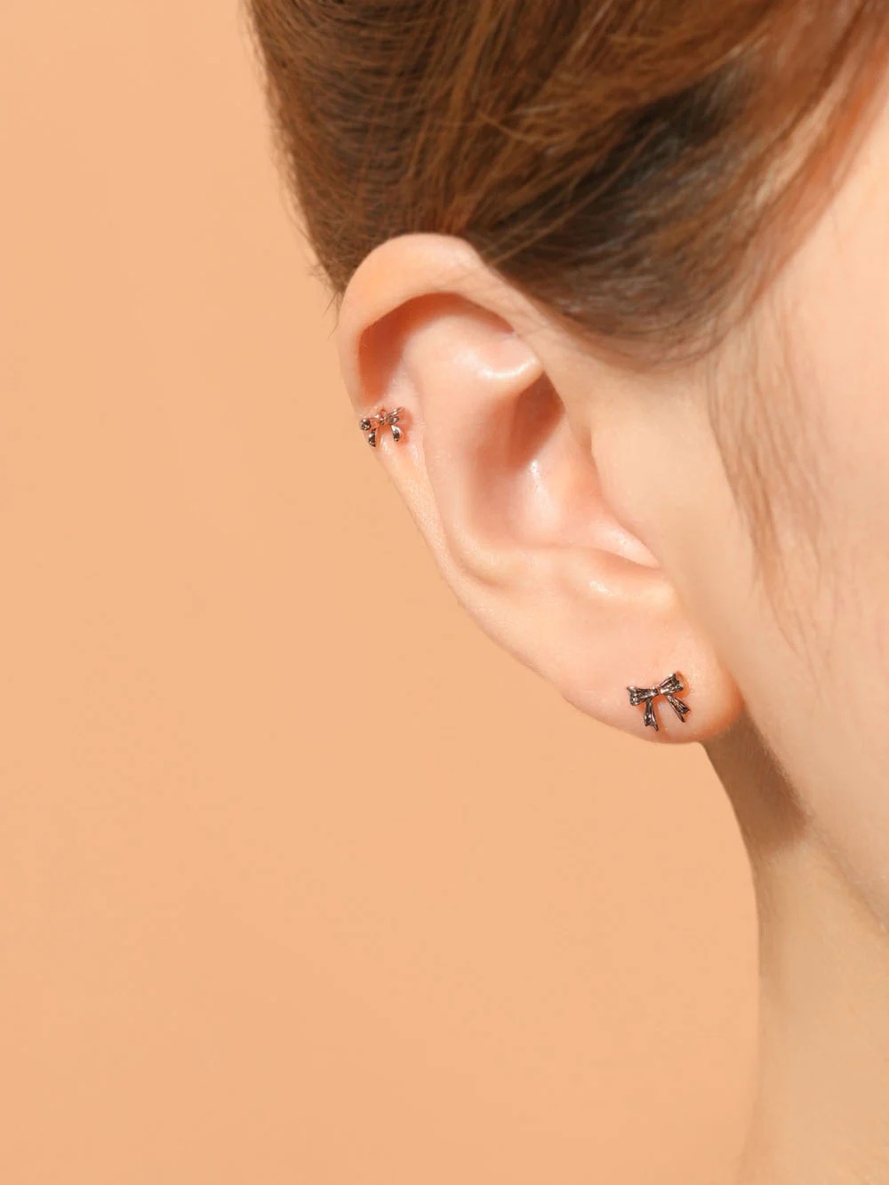 14K Gold Sweet Ribbon Cartilage Earring 20G18G16G - Image 4