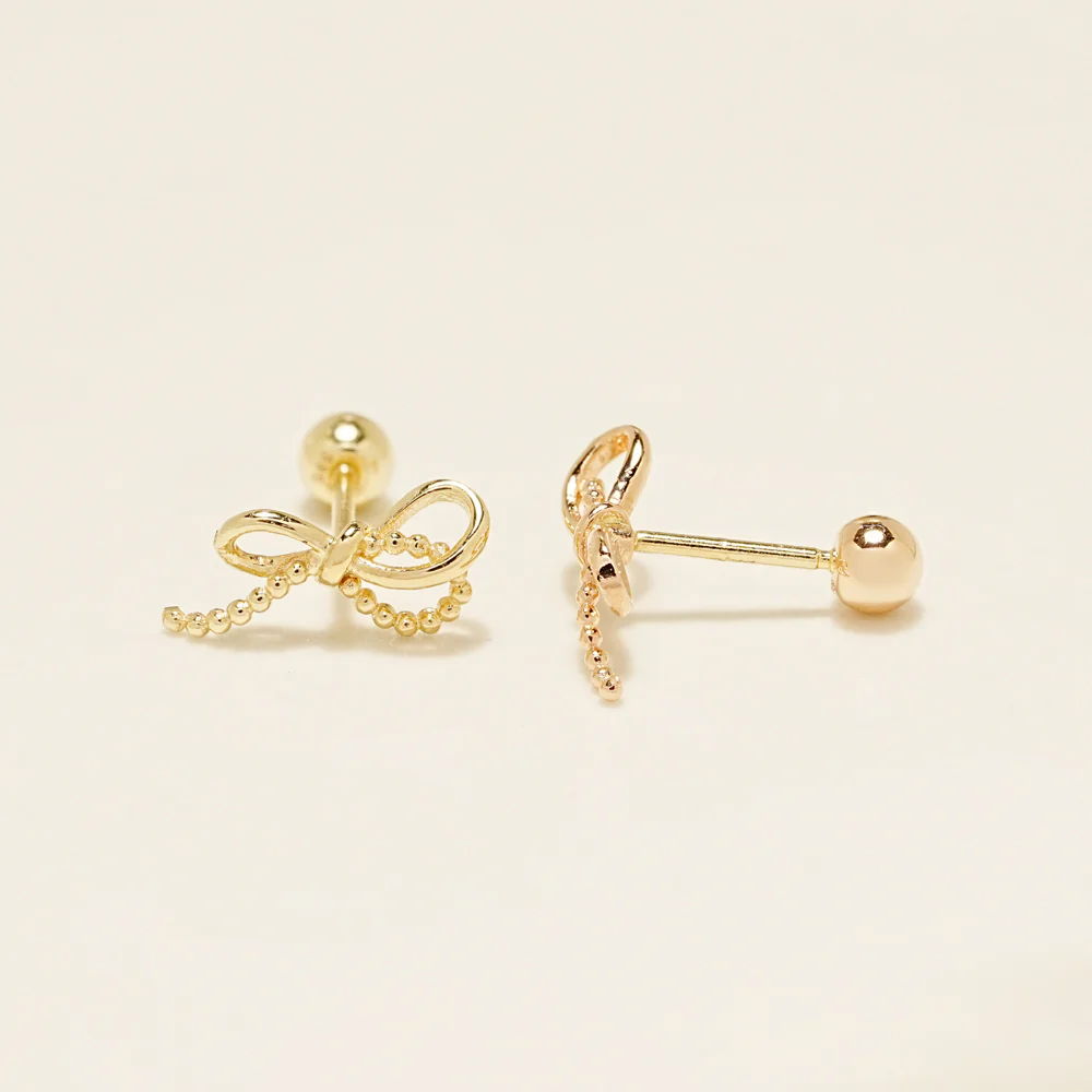 14K Gold Tail Ribbon Cartilage Earring 20G18G16G - Image 13