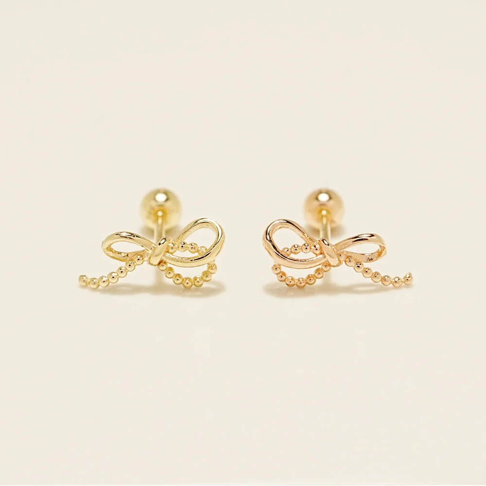 14K Gold Tail Ribbon Cartilage Earring 20G18G16G - Image 14