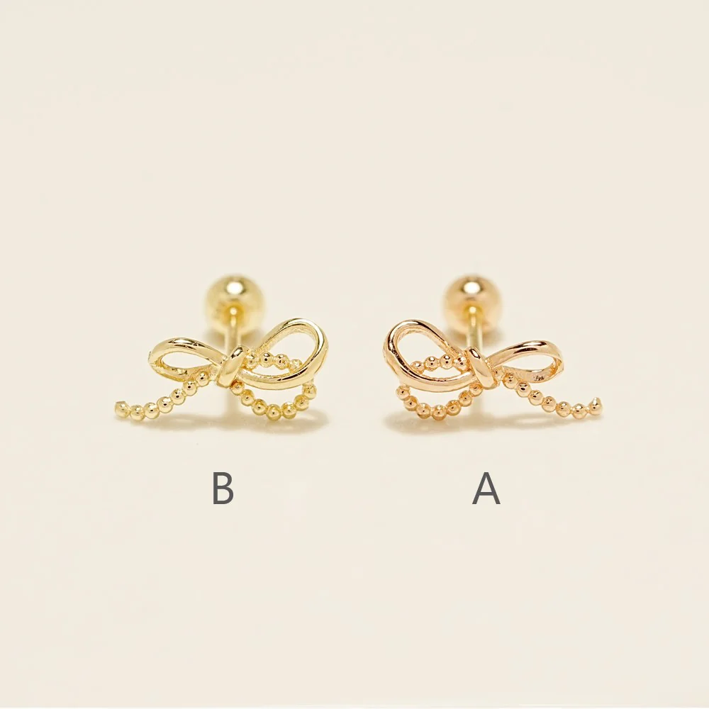 14K Gold Tail Ribbon Cartilage Earring 20G18G16G - Image 15