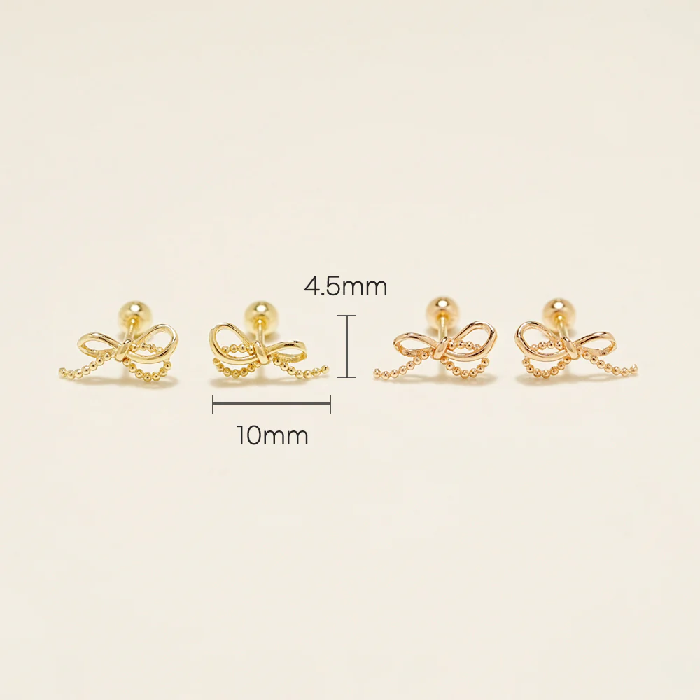 14K Gold Tail Ribbon Cartilage Earring 20G18G16G - Image 16