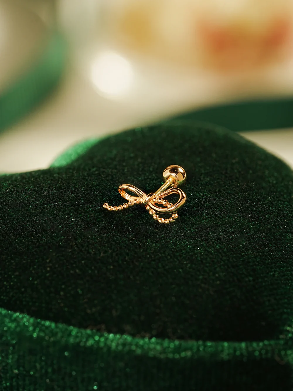 14K Gold Tail Ribbon Cartilage Earring 20G18G16G - Image 9