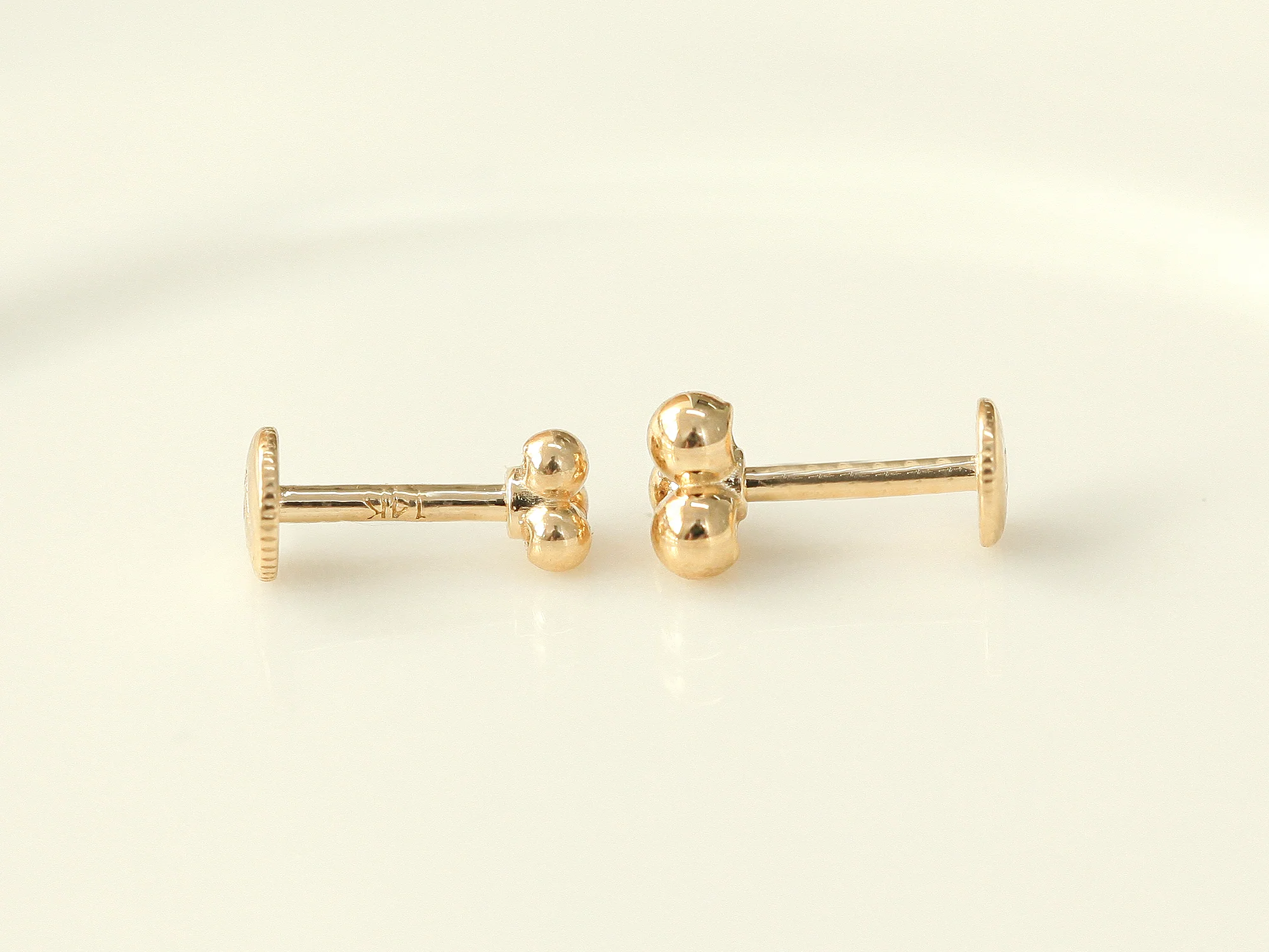 14K Gold Triangle Ball Labret Piercing S,M 18G16G - Image 13