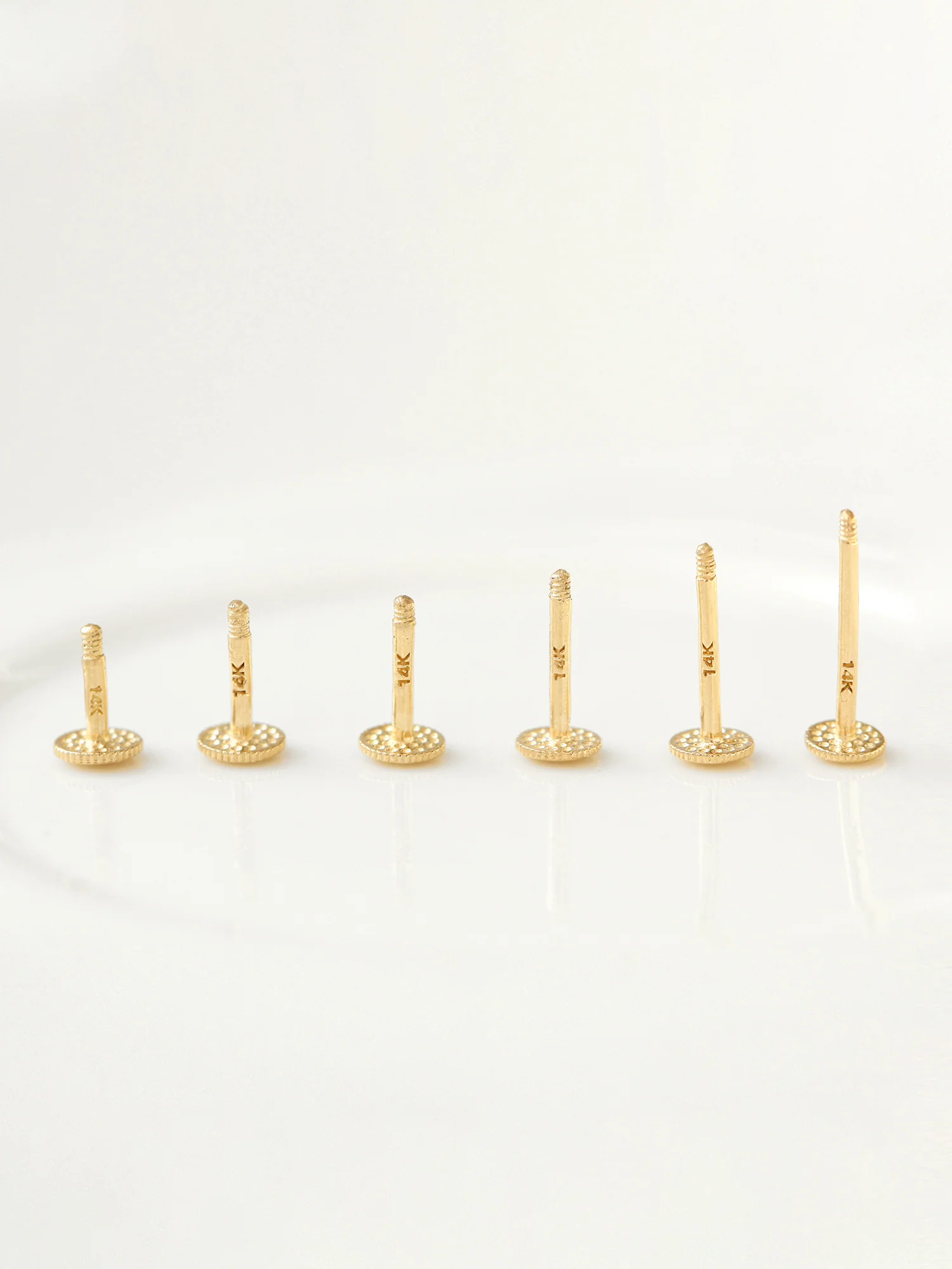 14K Gold Triangle Ball Labret Piercing S,M 18G16G - Image 14