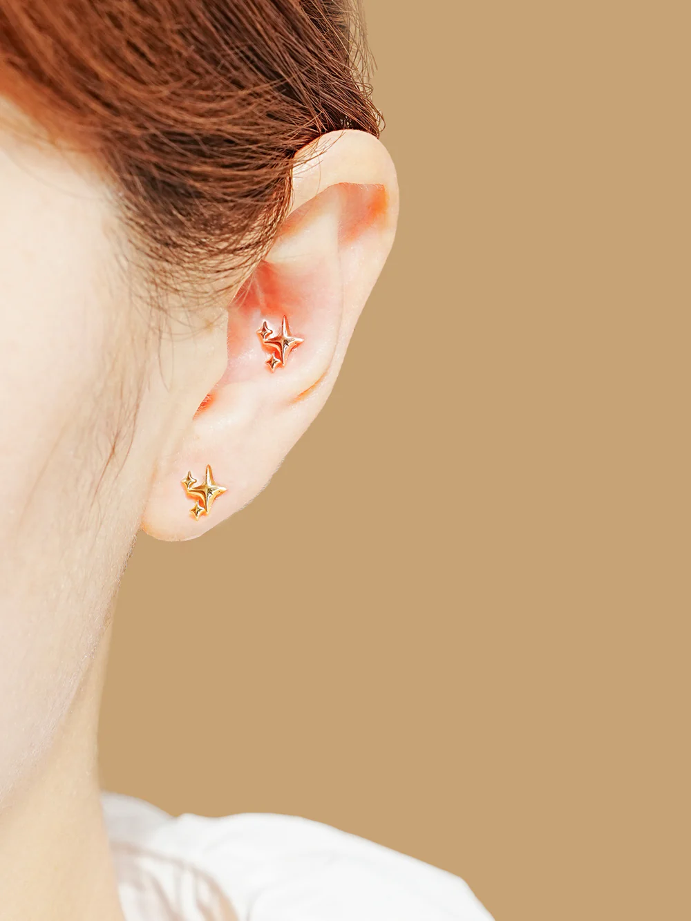 14K Gold Twinkle Glossy Internally Threaded Labret Piercing 20G - Image 10