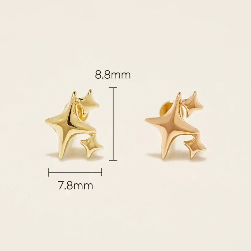 14K Gold Twinkle Glossy Internally Threaded Labret Piercing 20G - Image 14