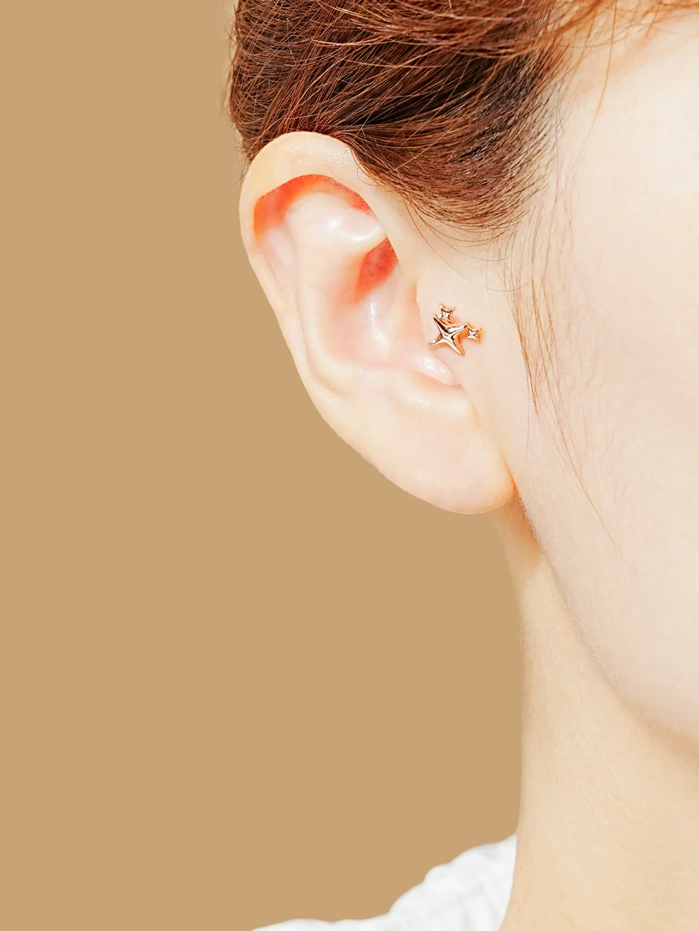 14K Gold Twinkle Glossy Internally Threaded Labret Piercing 20G - Image 8