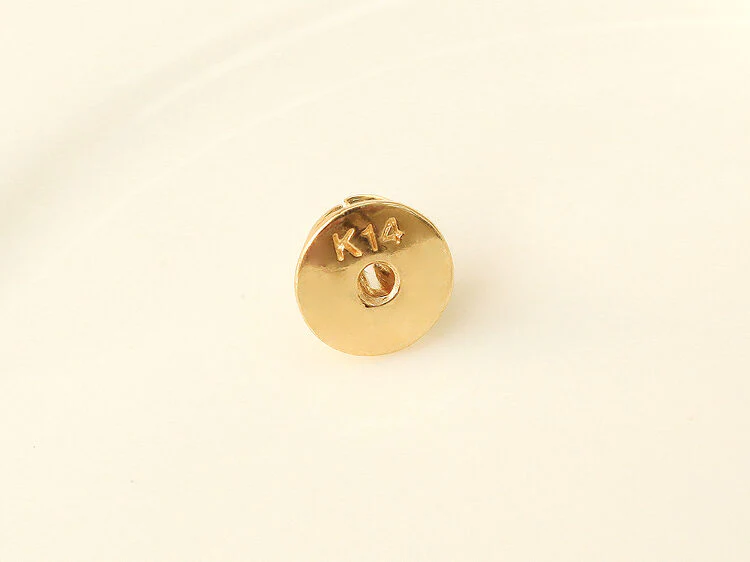 14K Gold White Blue Diamond Earring - Image 8