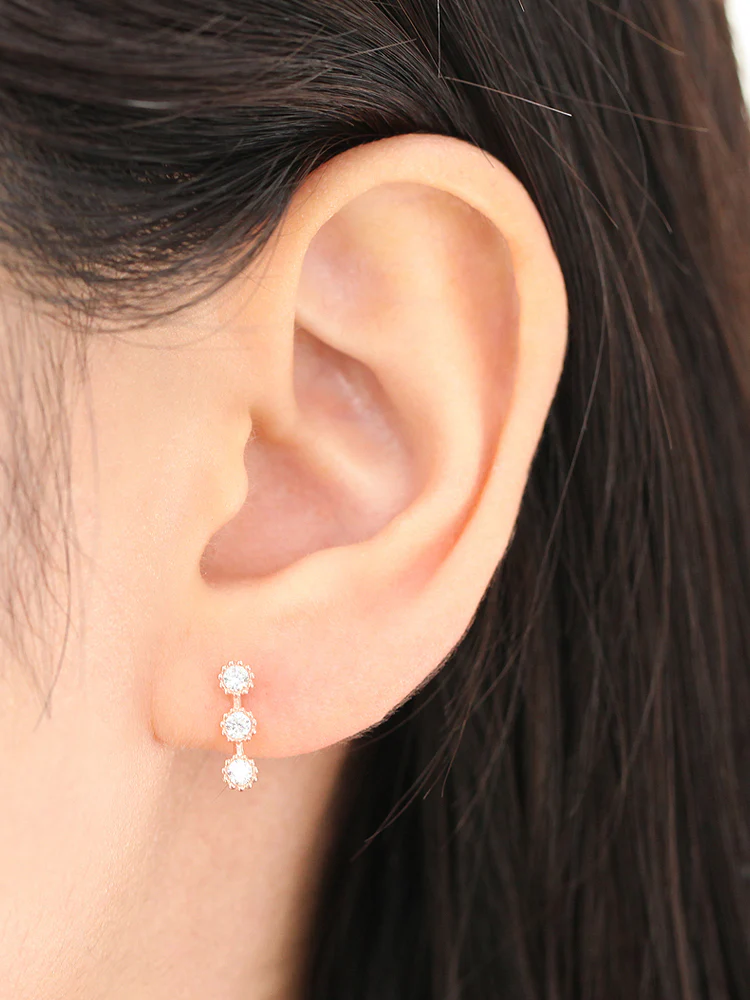 14K Gold Cubic Stick Cartilage earring 20g - Image 6