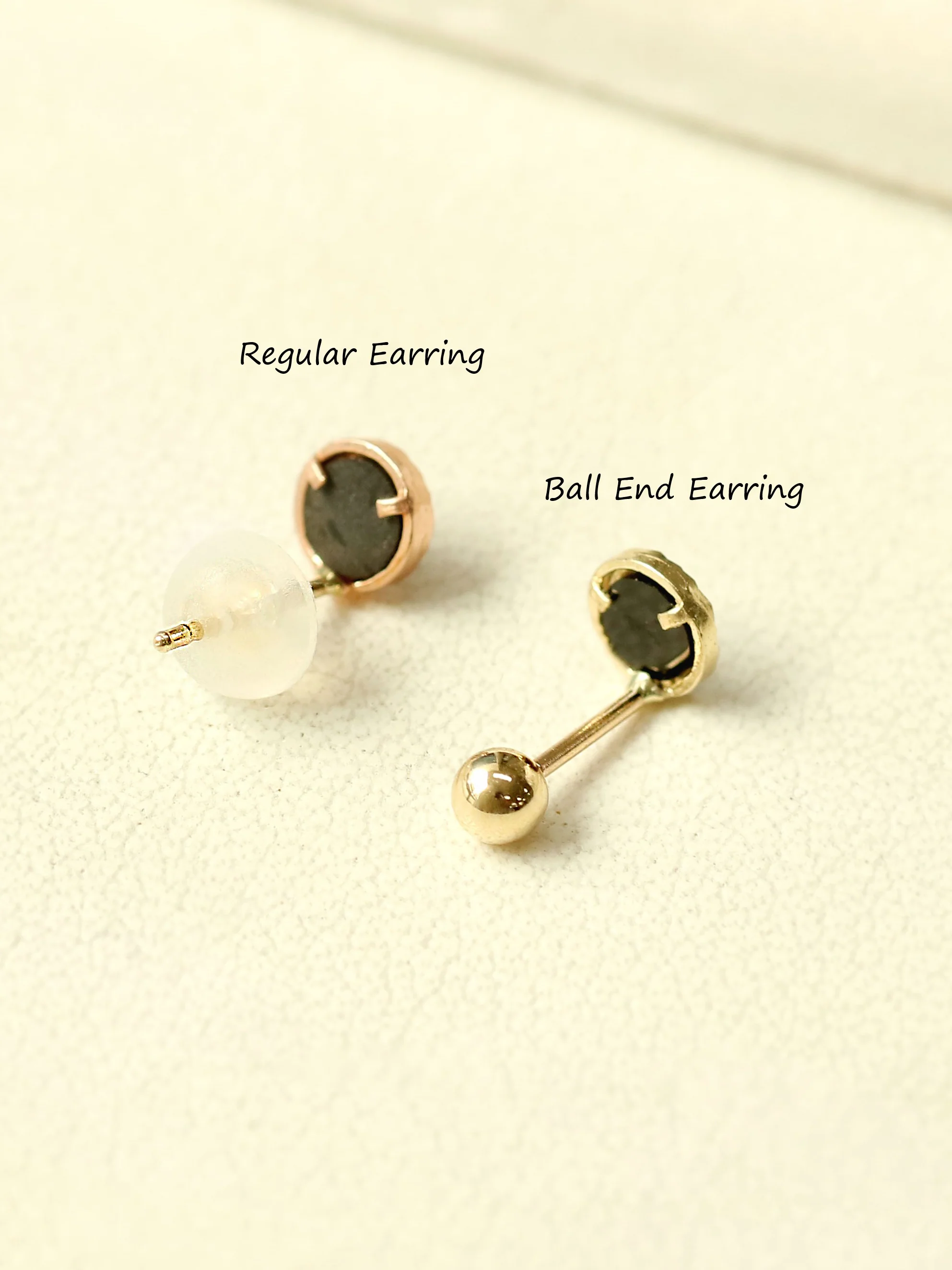 14K Gold Dainty Onyx Cartilage Earring 20G - Image 11