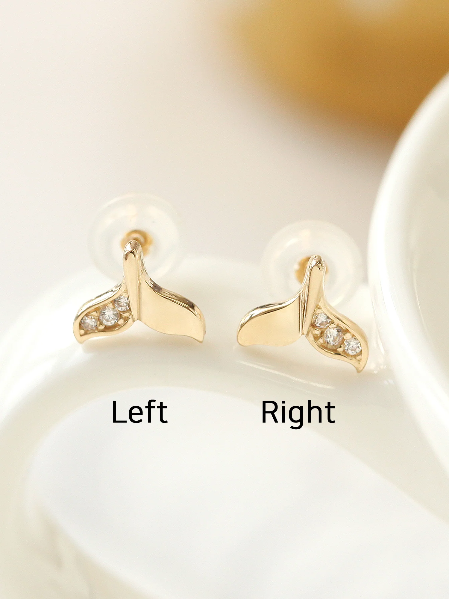 14K Gold Whale Tail Cartilage Earring 20G - Image 10