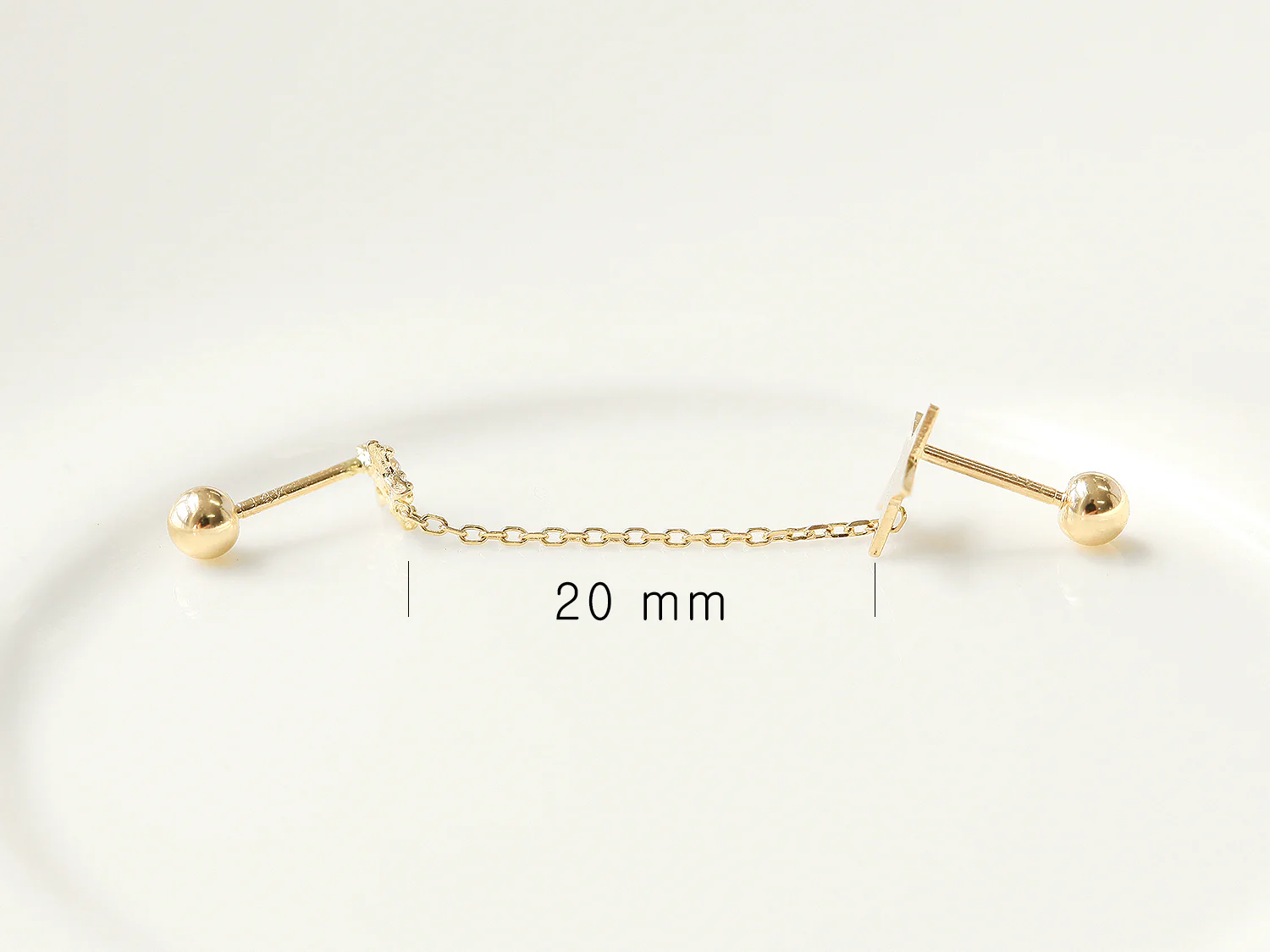 14K Gold Double Star Layered Cartilage Earring 20G - Image 11