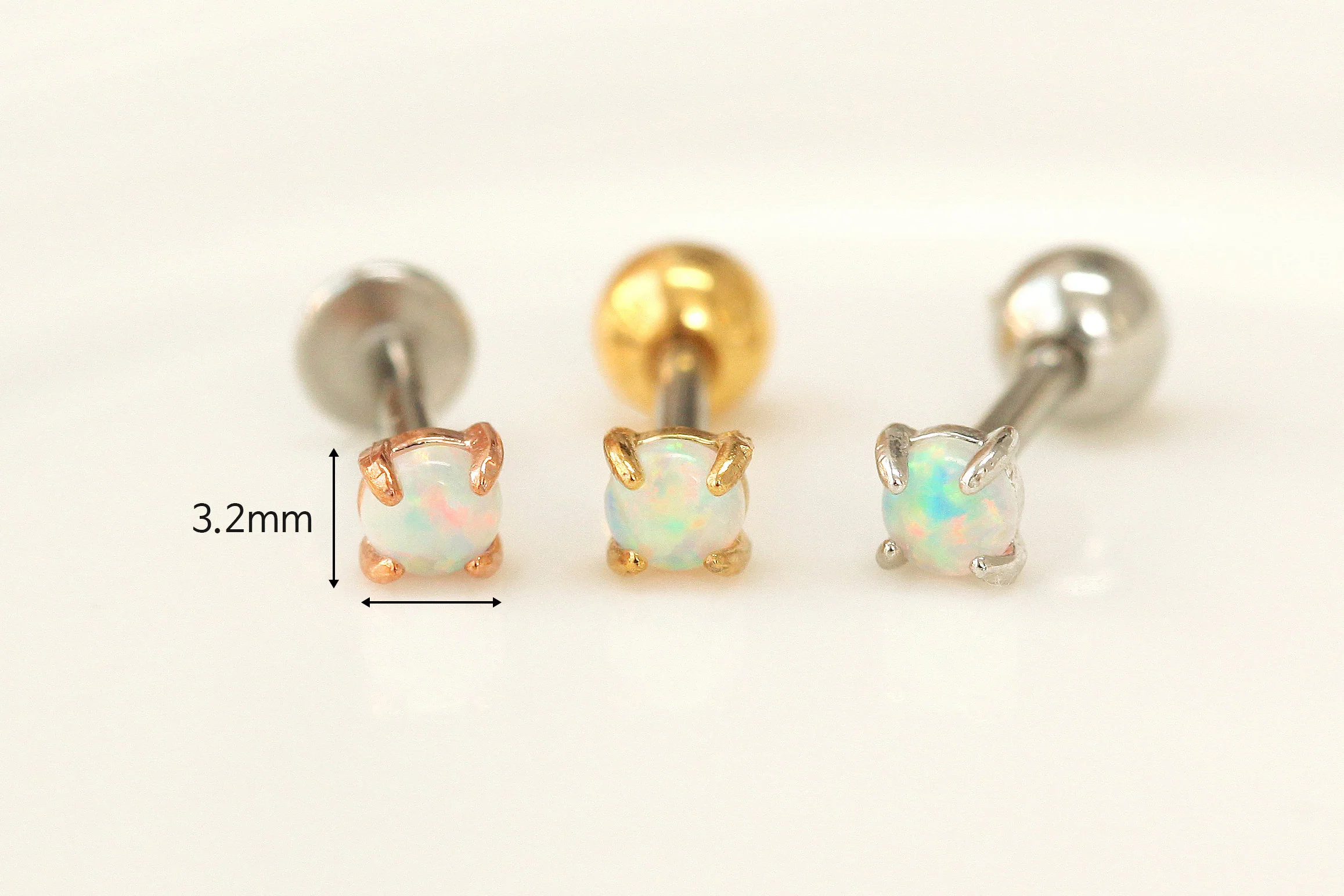 3mm Opal Cartilage piercing - Image 11