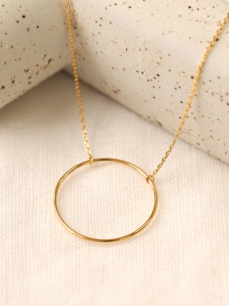 925 Silver Open Circle Necklace - Image 3